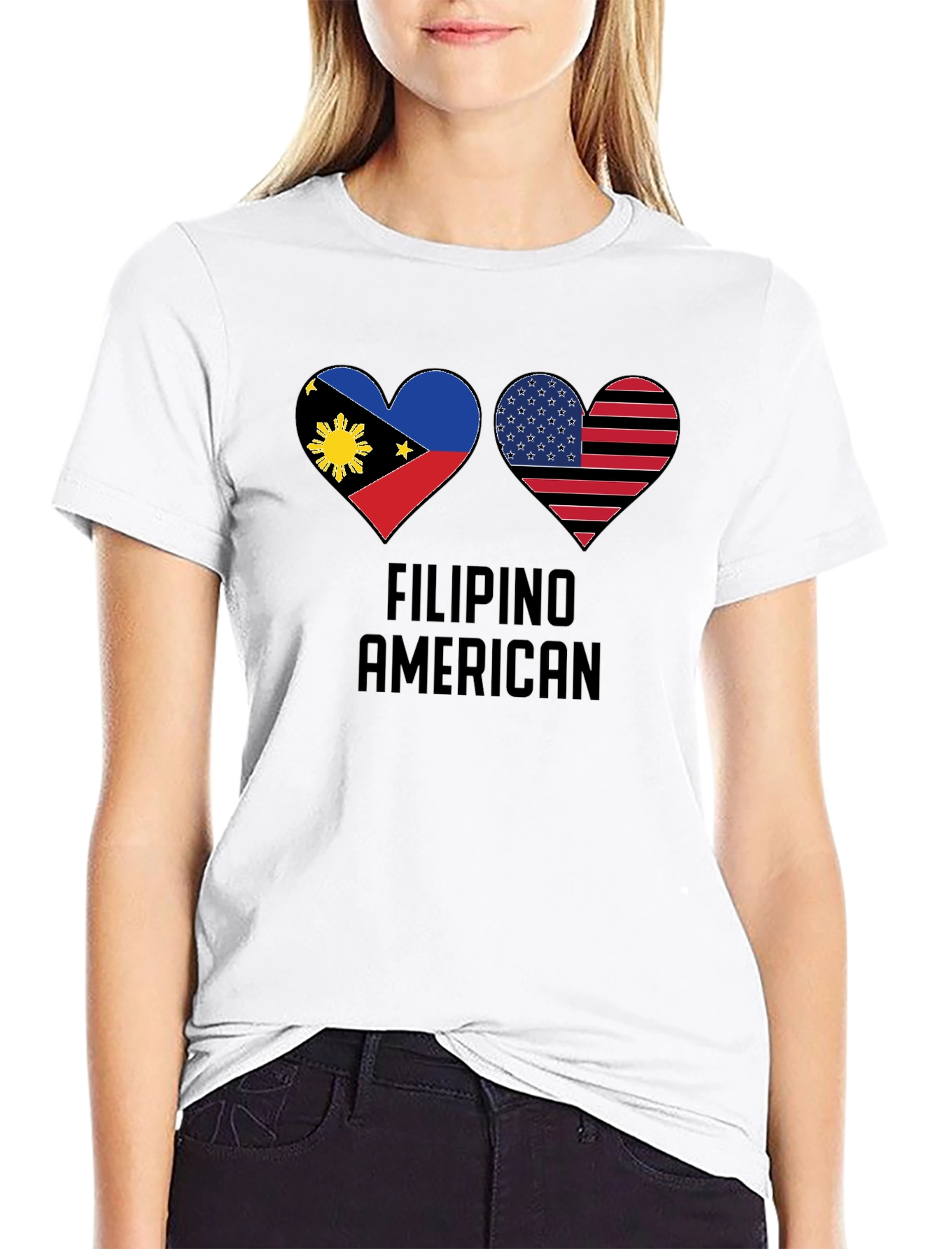 Filipino American Pride Heart T-Shirt