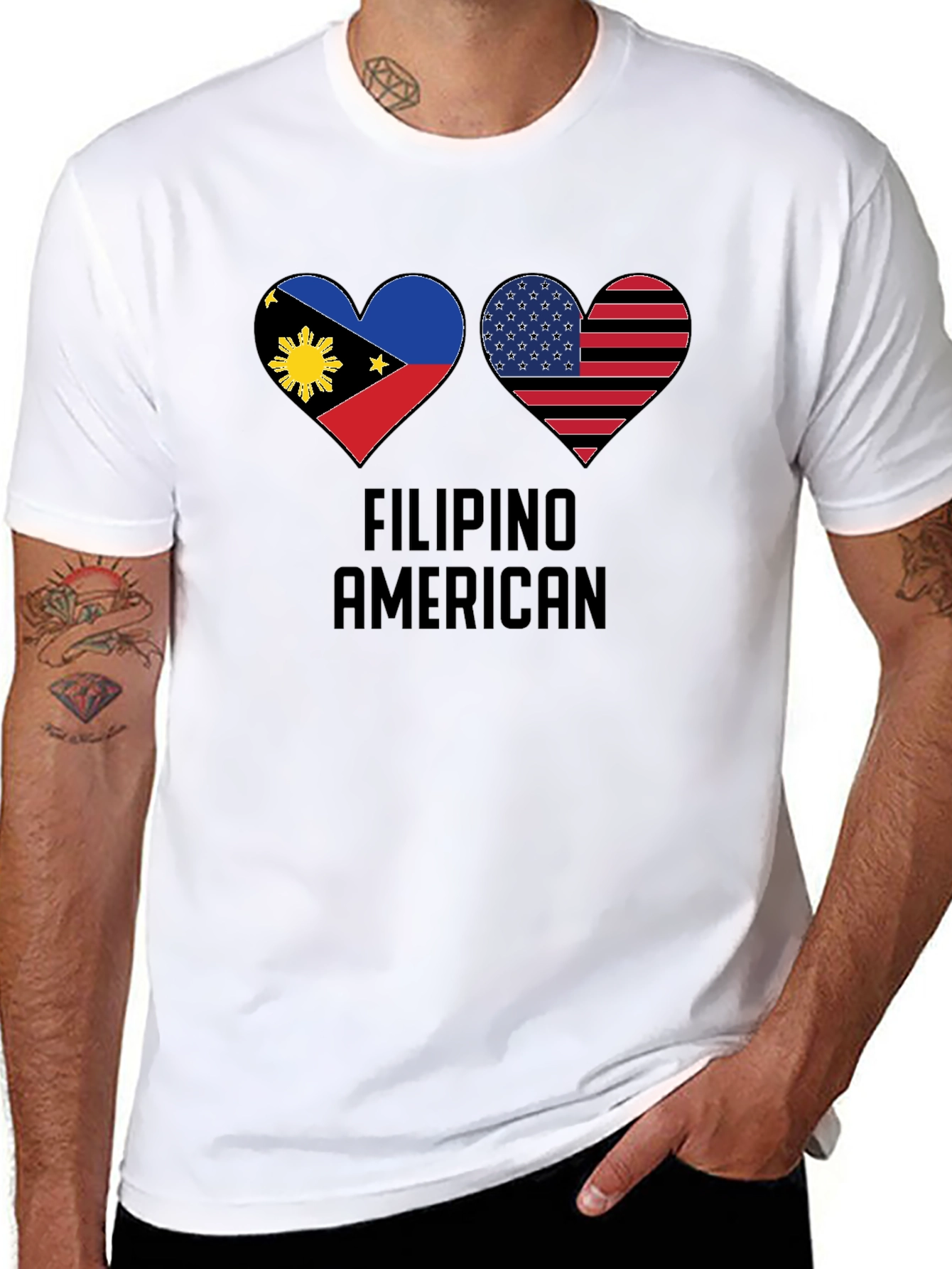 Filipino American Pride Heart T-Shirt
