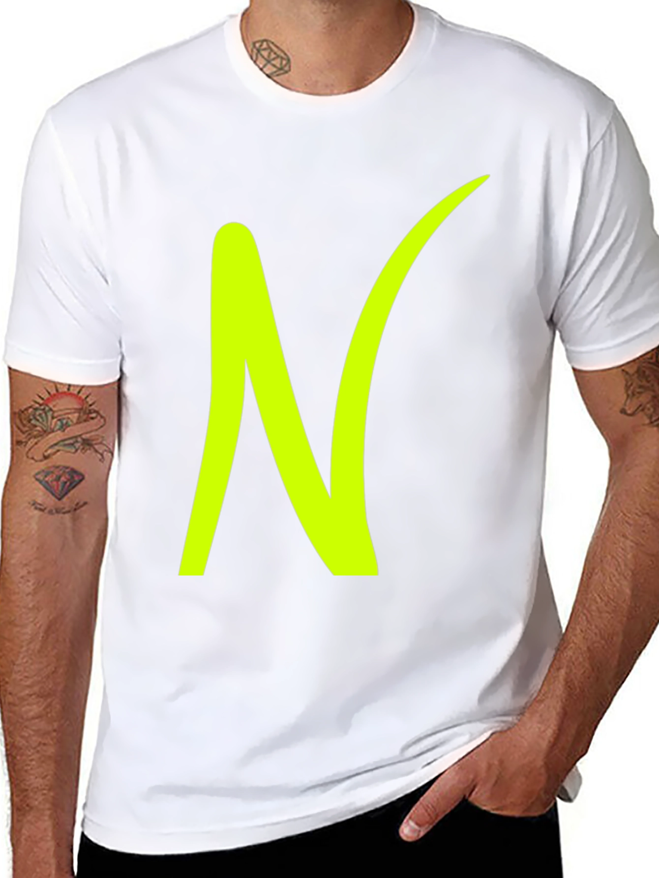 Bold N Graphic Tee - Stylish Cotton Blend T-Shirt