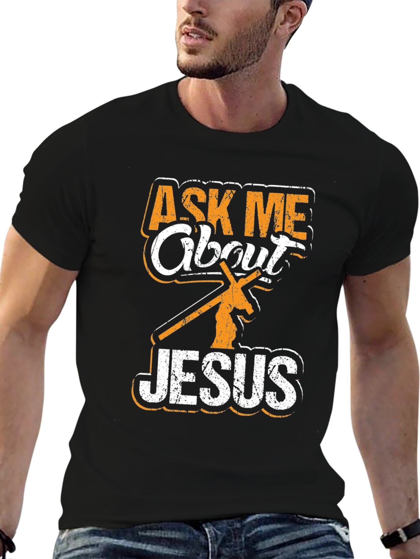 Ask Me About Jesus Graphic T-Shirt