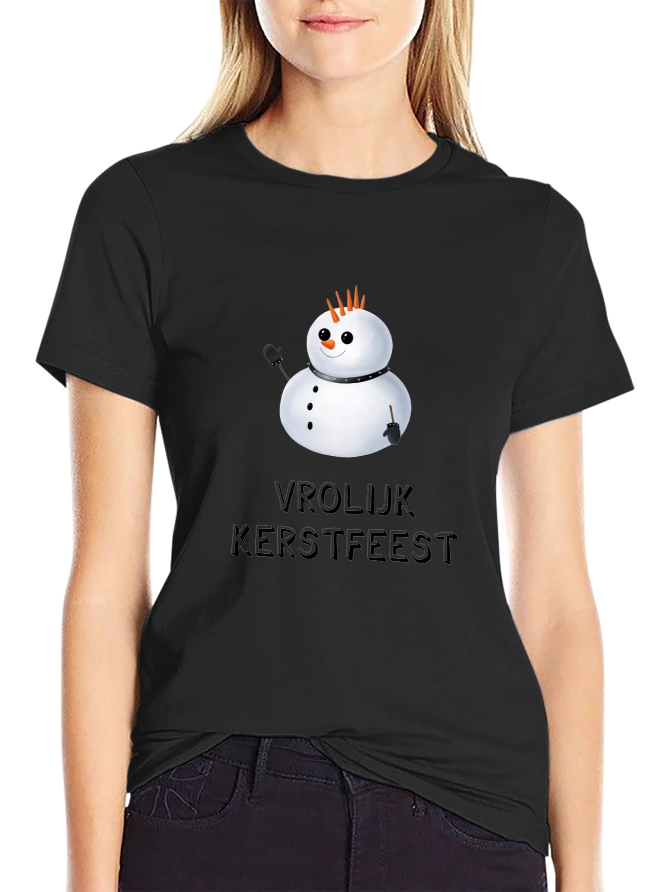 Vrolijk Kerstfeest Snowman Graphic Tee