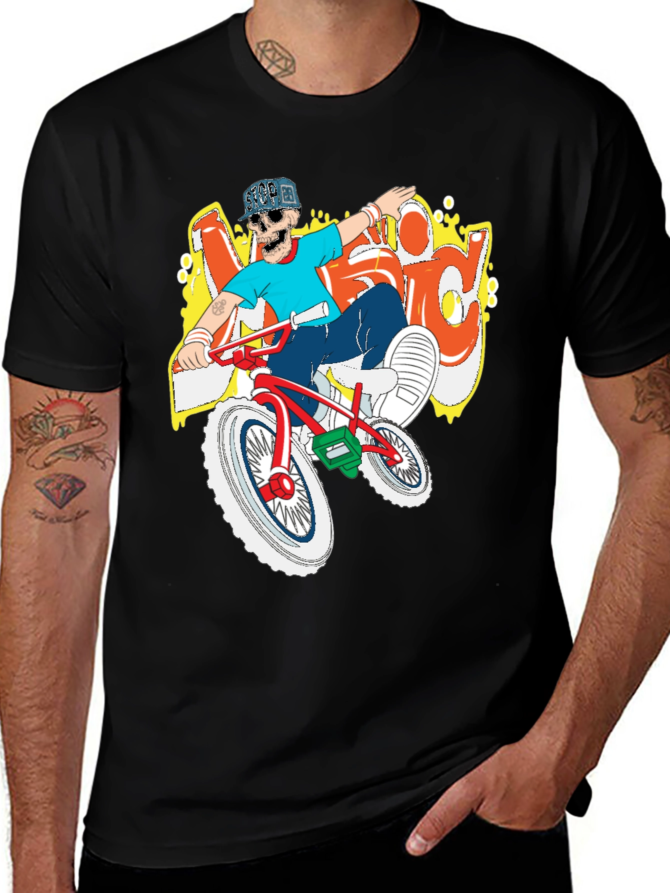BMX Rider Skeleton Graphic Tee