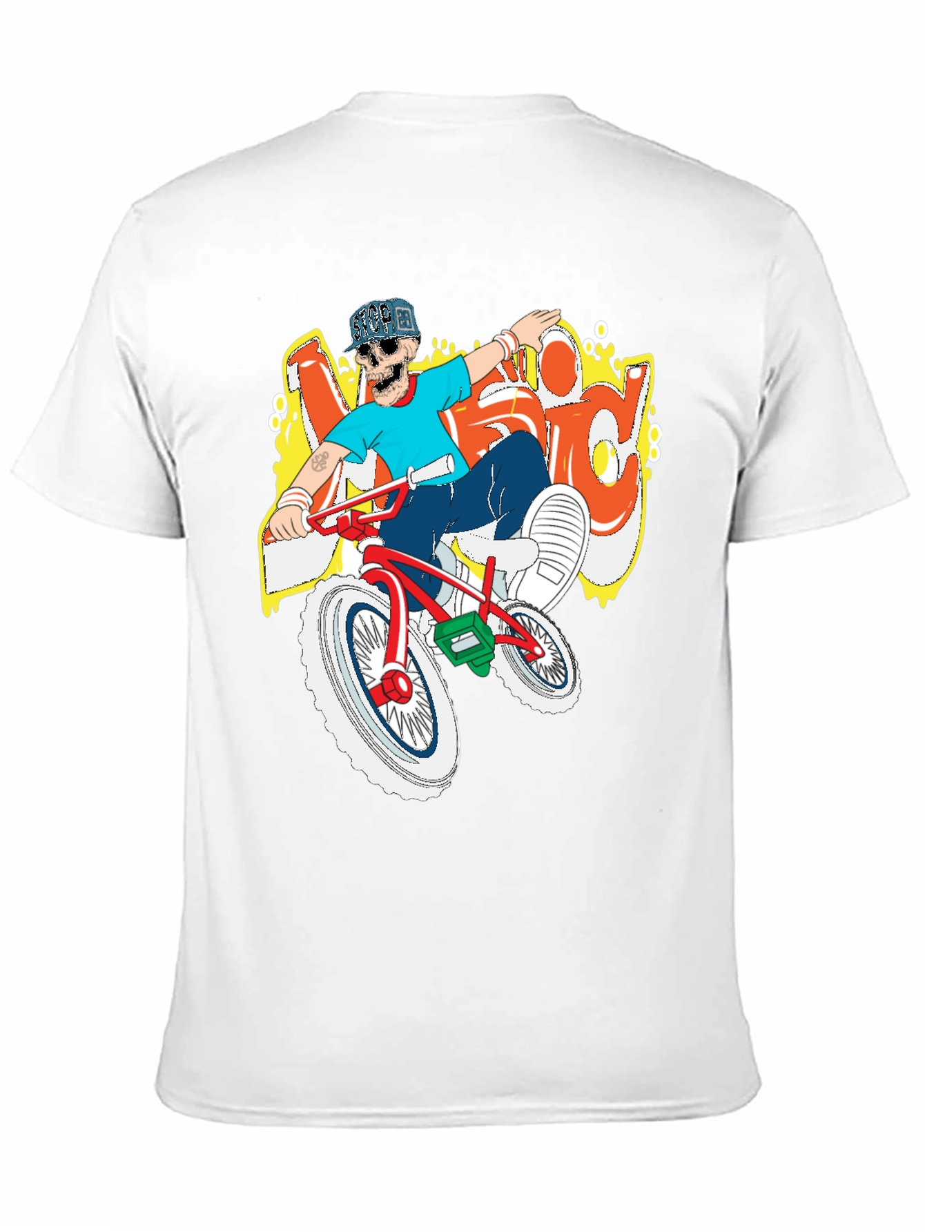 BMX Rider Skeleton Graphic Tee