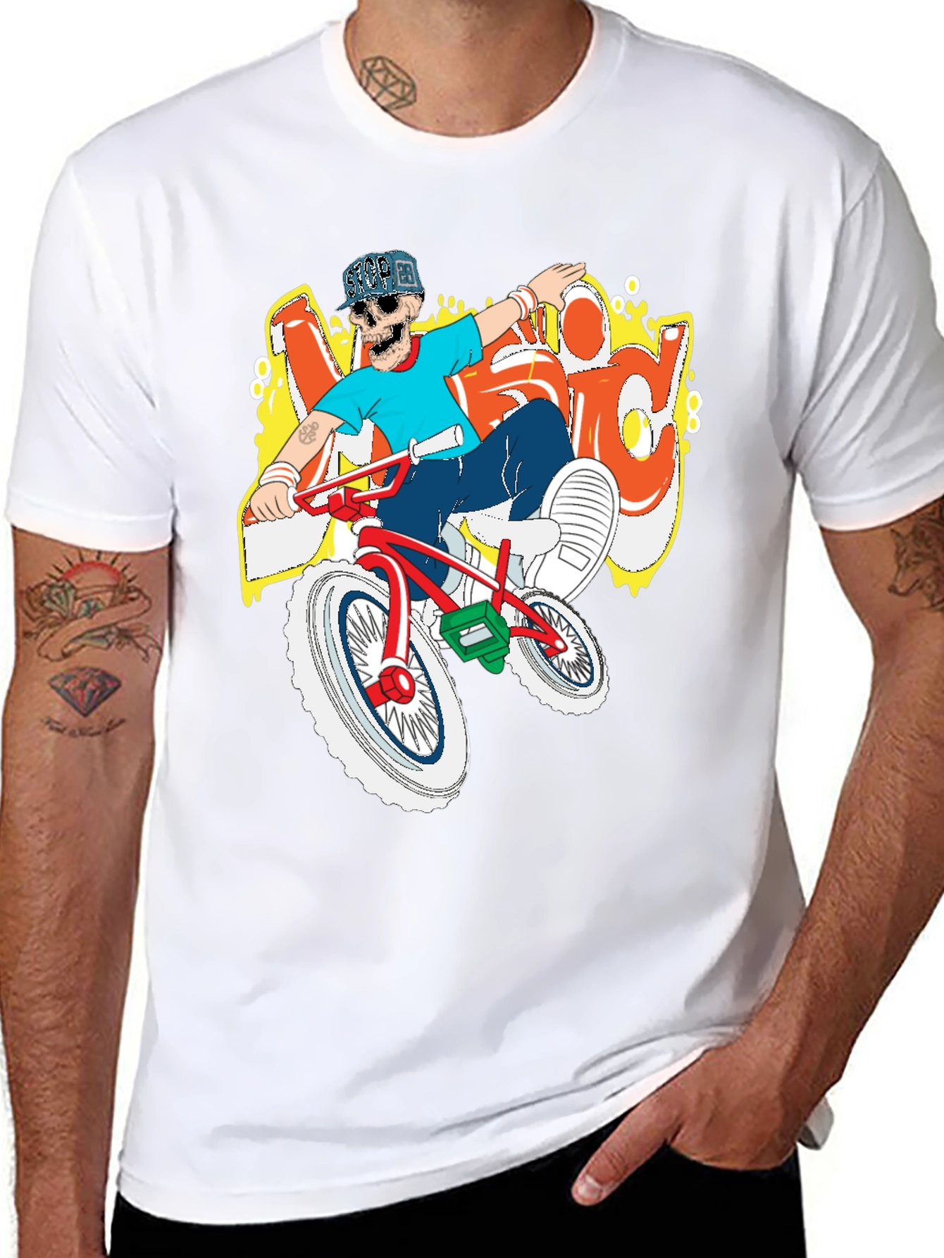 BMX Rider Skeleton Graphic Tee