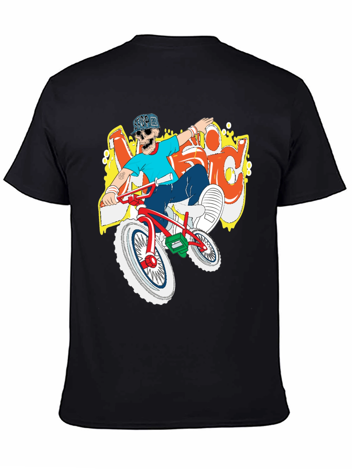 BMX Rider Skeleton Graphic Tee