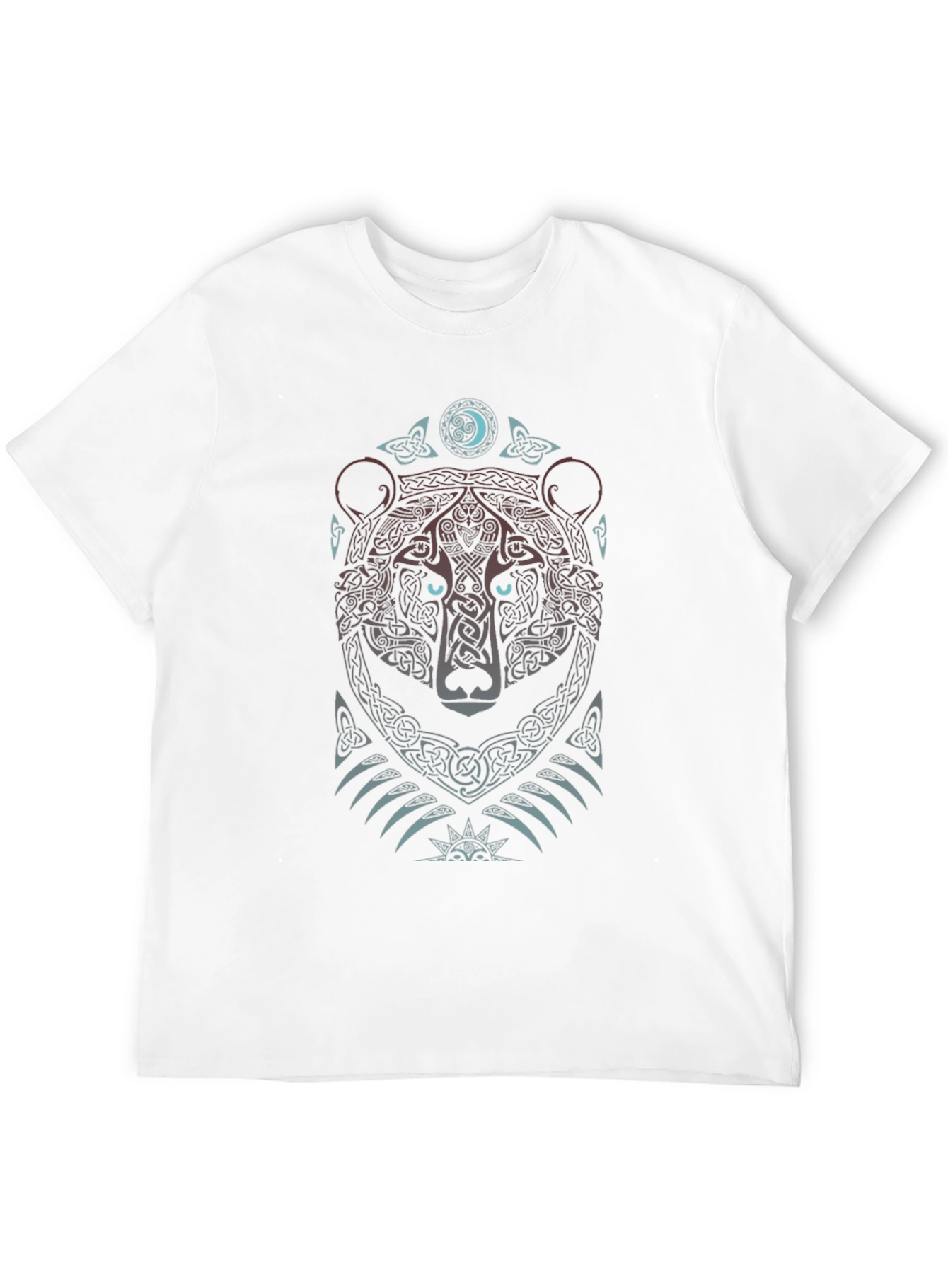 Celtic Bear T-Shirt: Tribal Knot Design Mens Black Tee