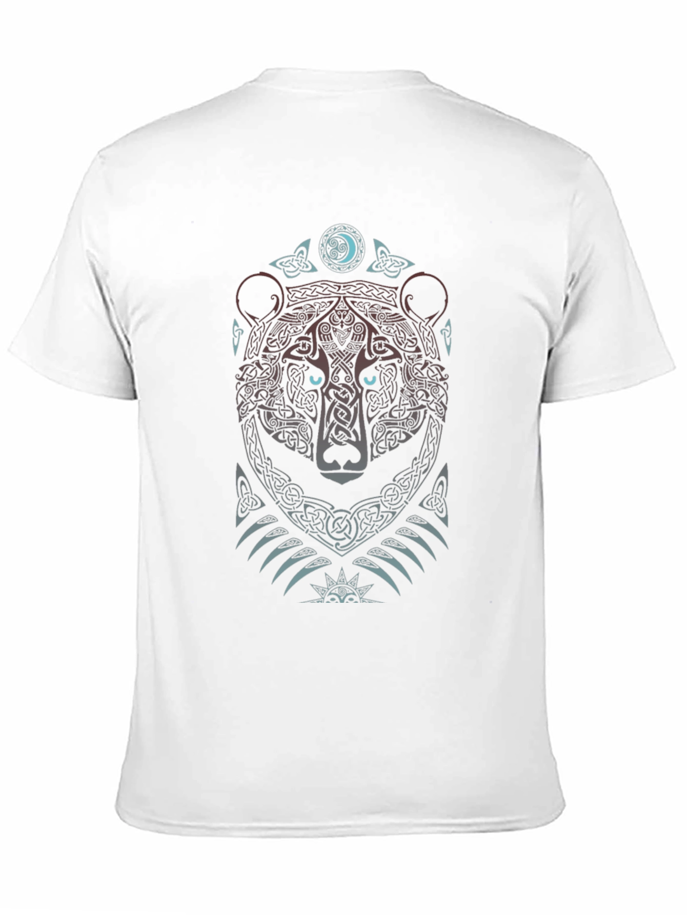 Celtic Bear T-Shirt: Tribal Knot Design Mens Black Tee
