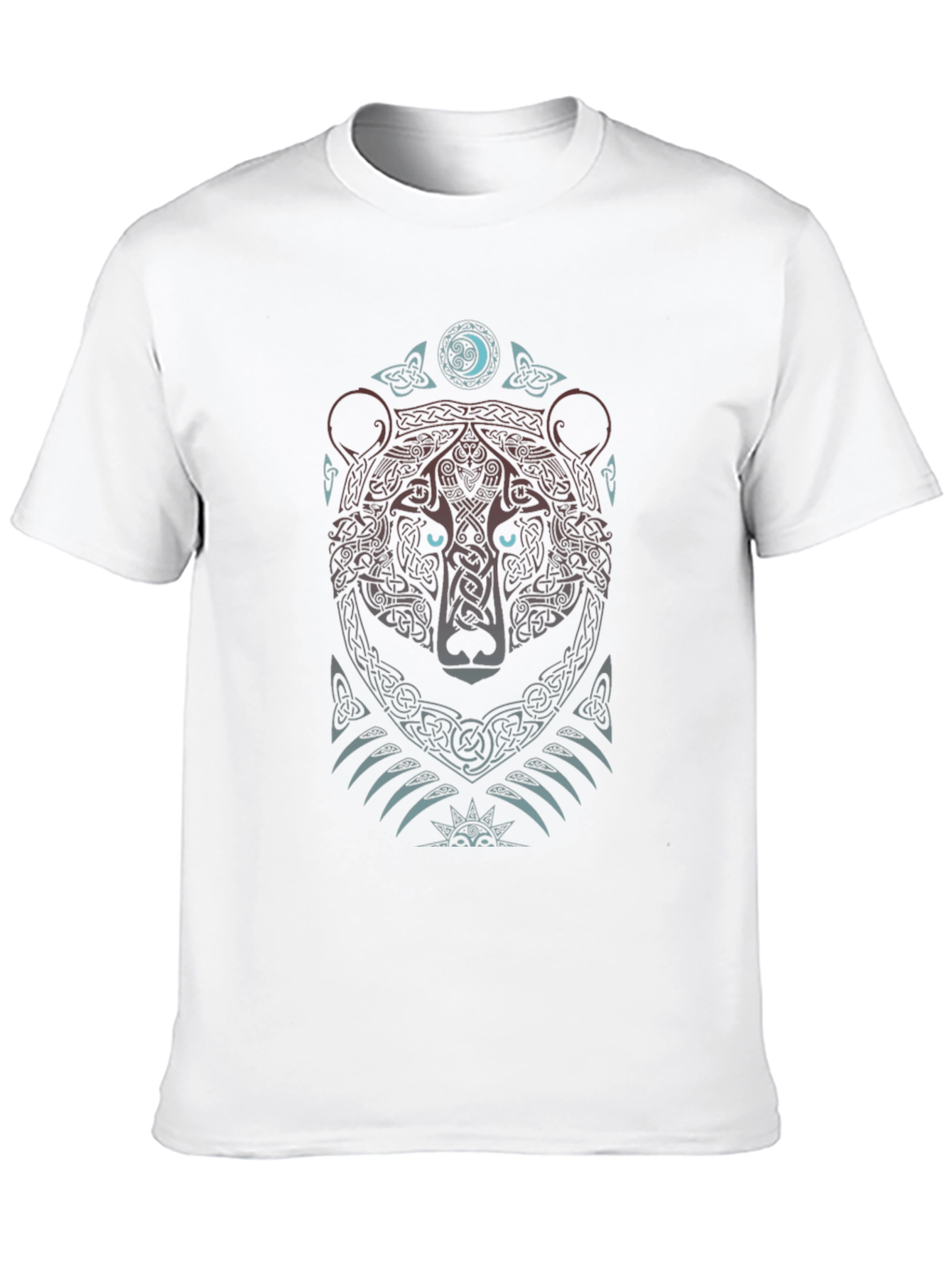 Celtic Bear T-Shirt: Tribal Knot Design Mens Black Tee