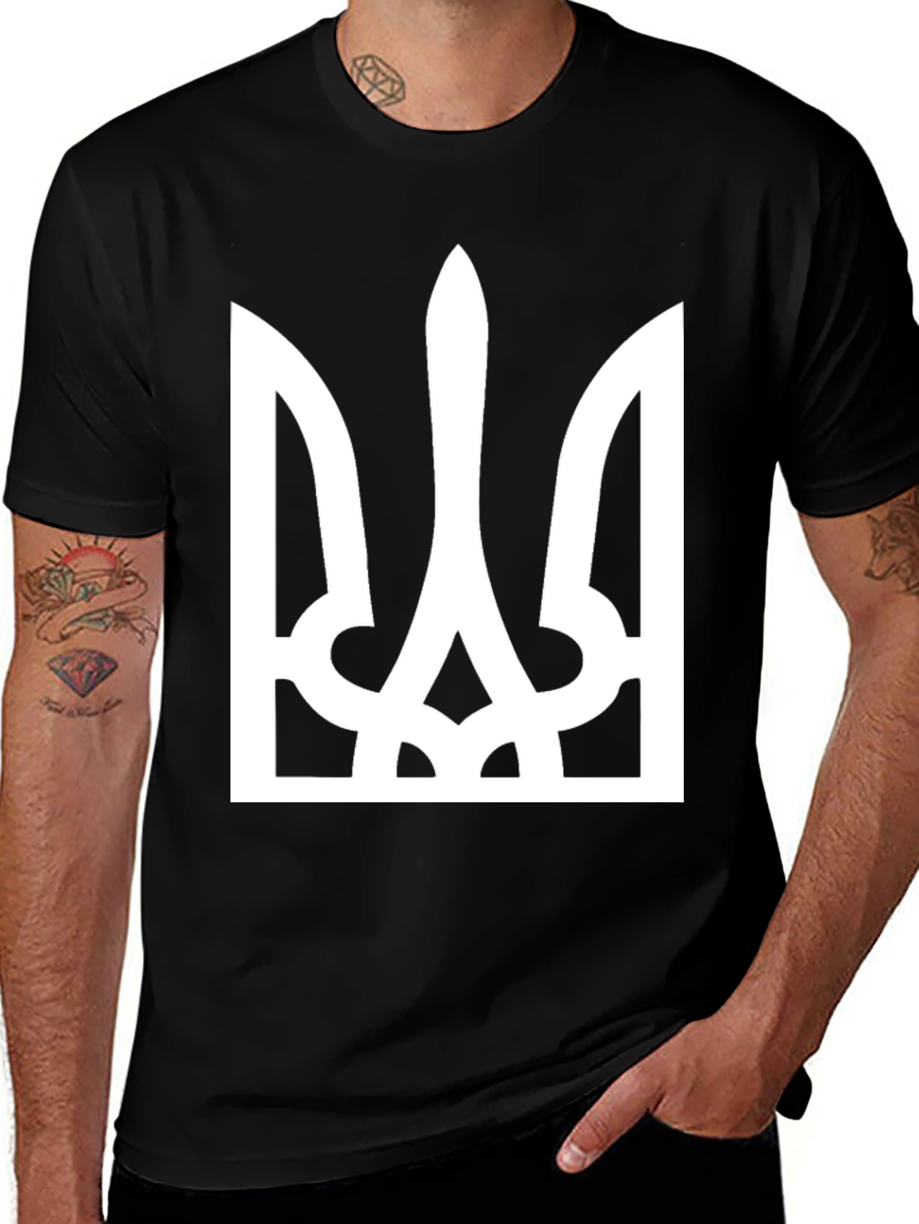 Ukraine Trident Symbol Black T-Shirt