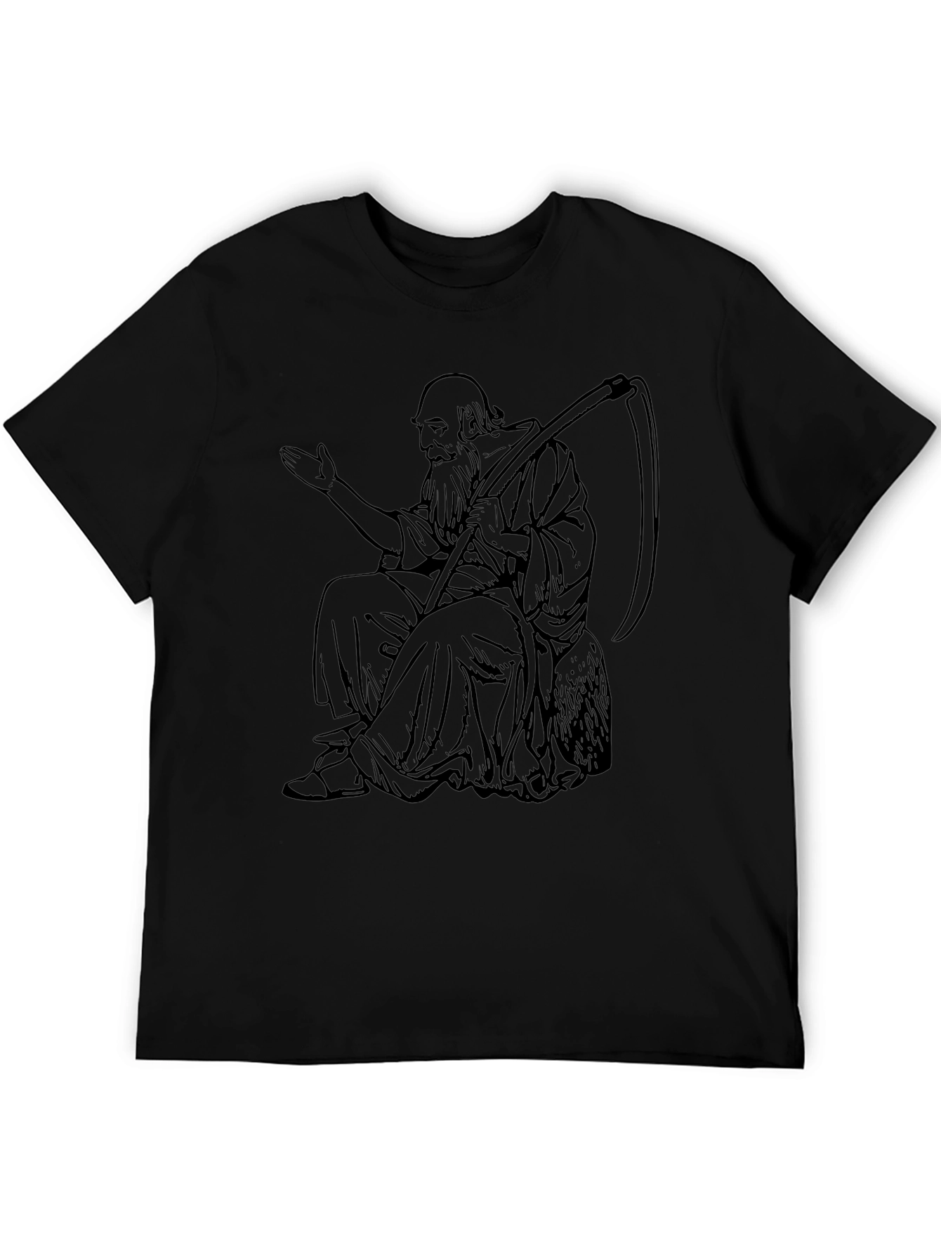 Grim Reaper on Black T-shirt