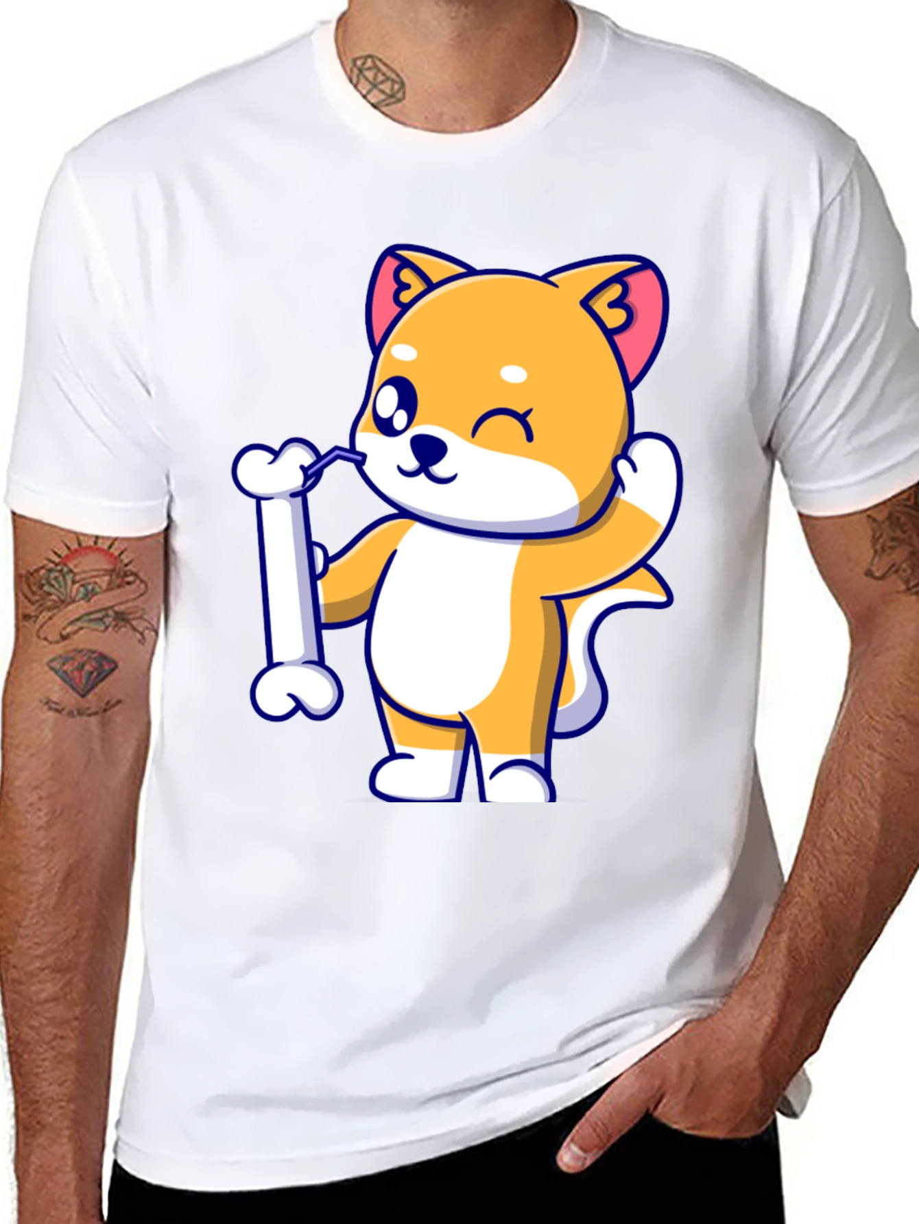 Cute Dog Bone Black T-Shirt