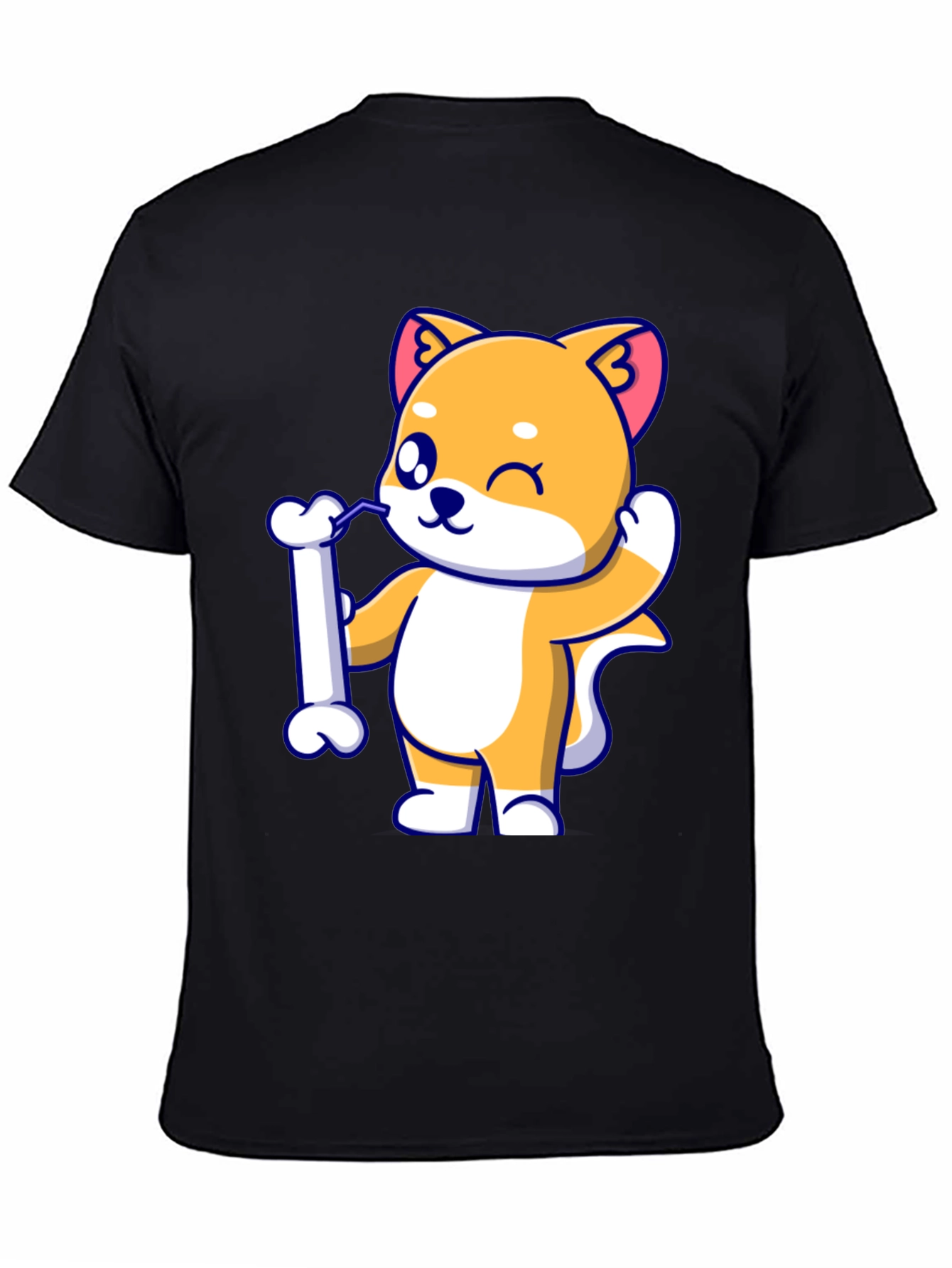 Cute Dog Bone Black T-Shirt