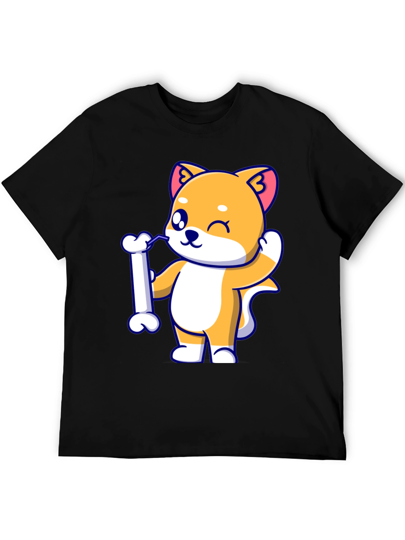 Cute Dog Bone Black T-Shirt