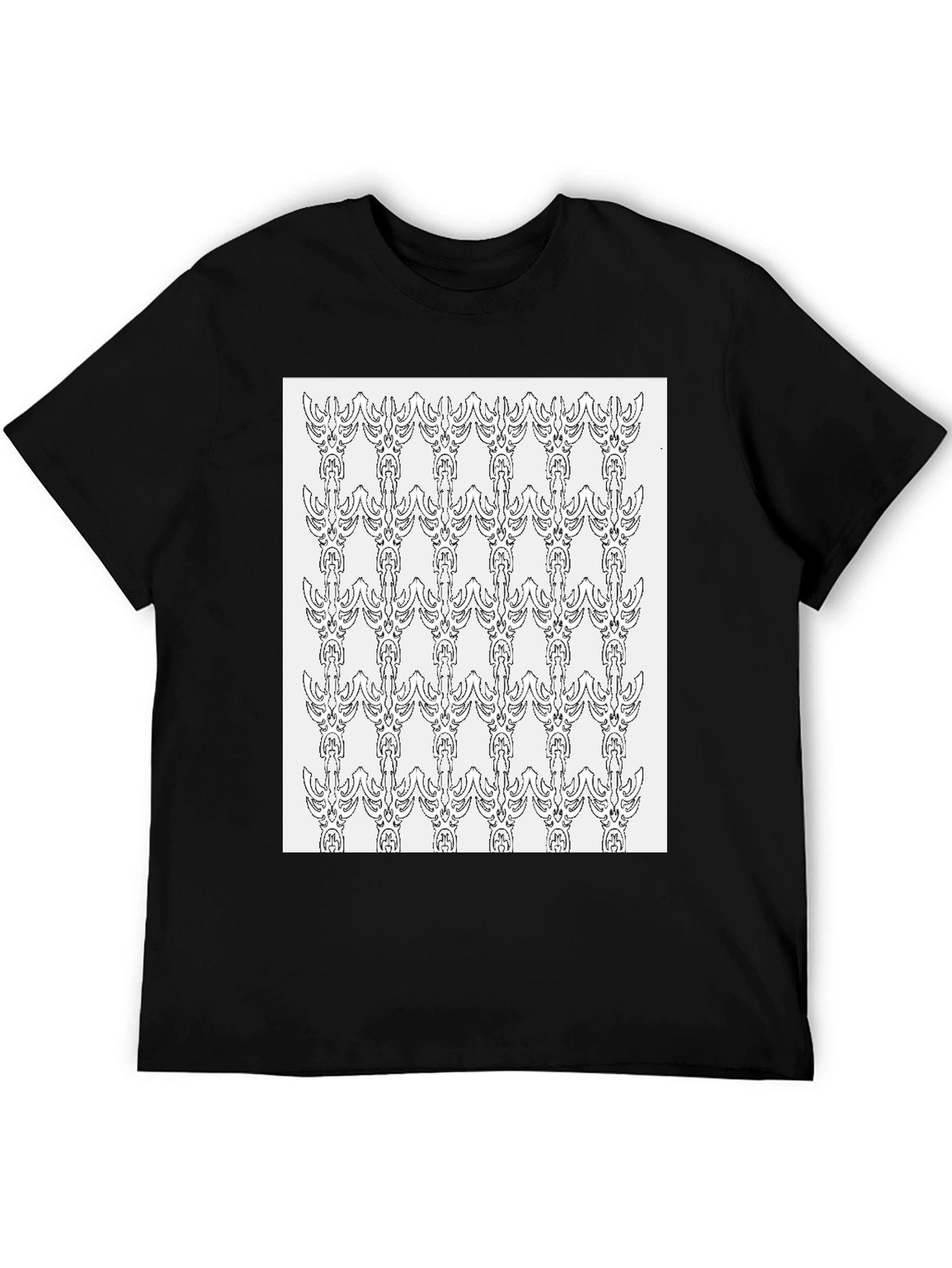 Patterned Graphic Tee - Modern Black T-Shirt