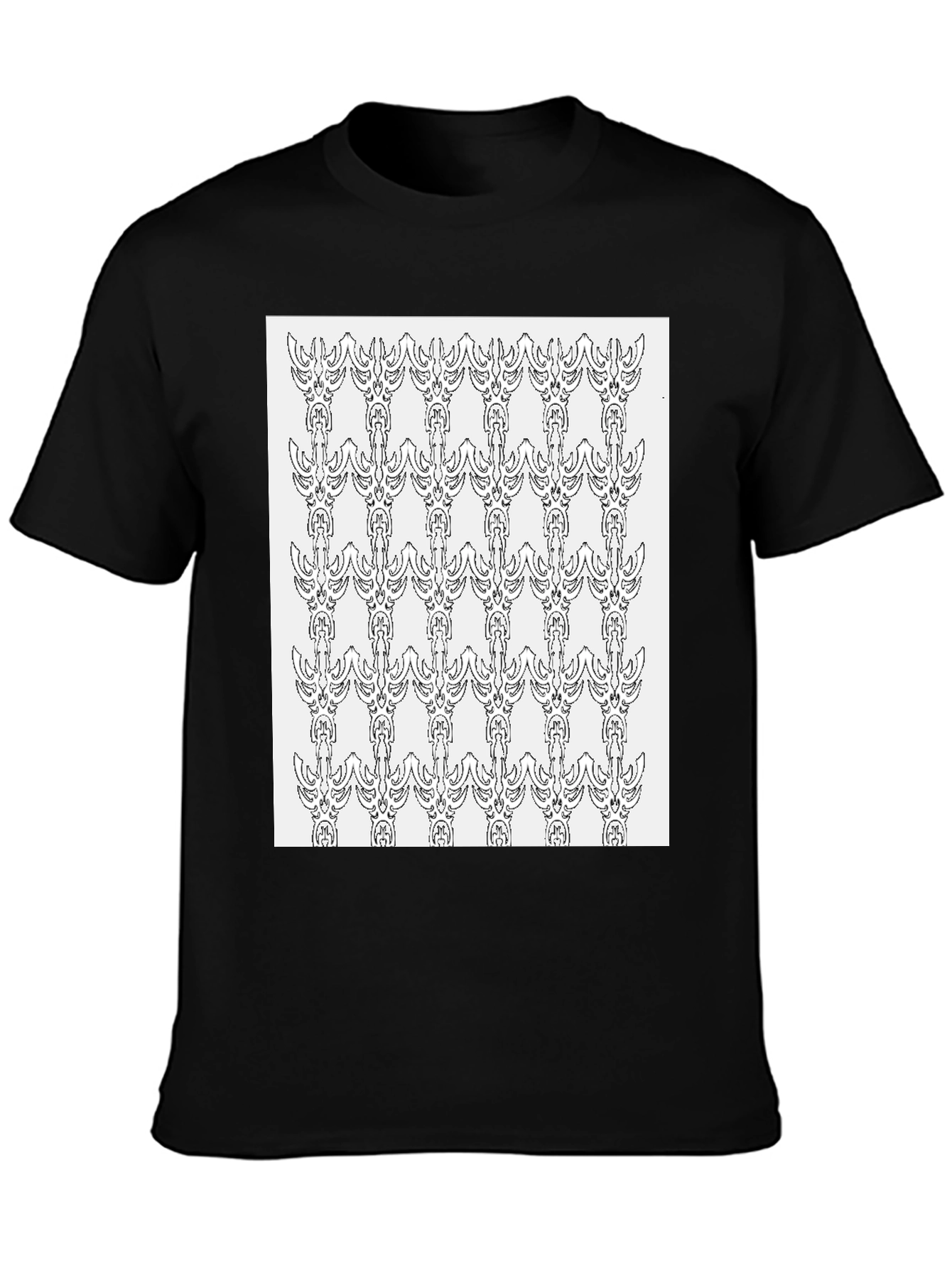 Patterned Graphic Tee - Modern Black T-Shirt
