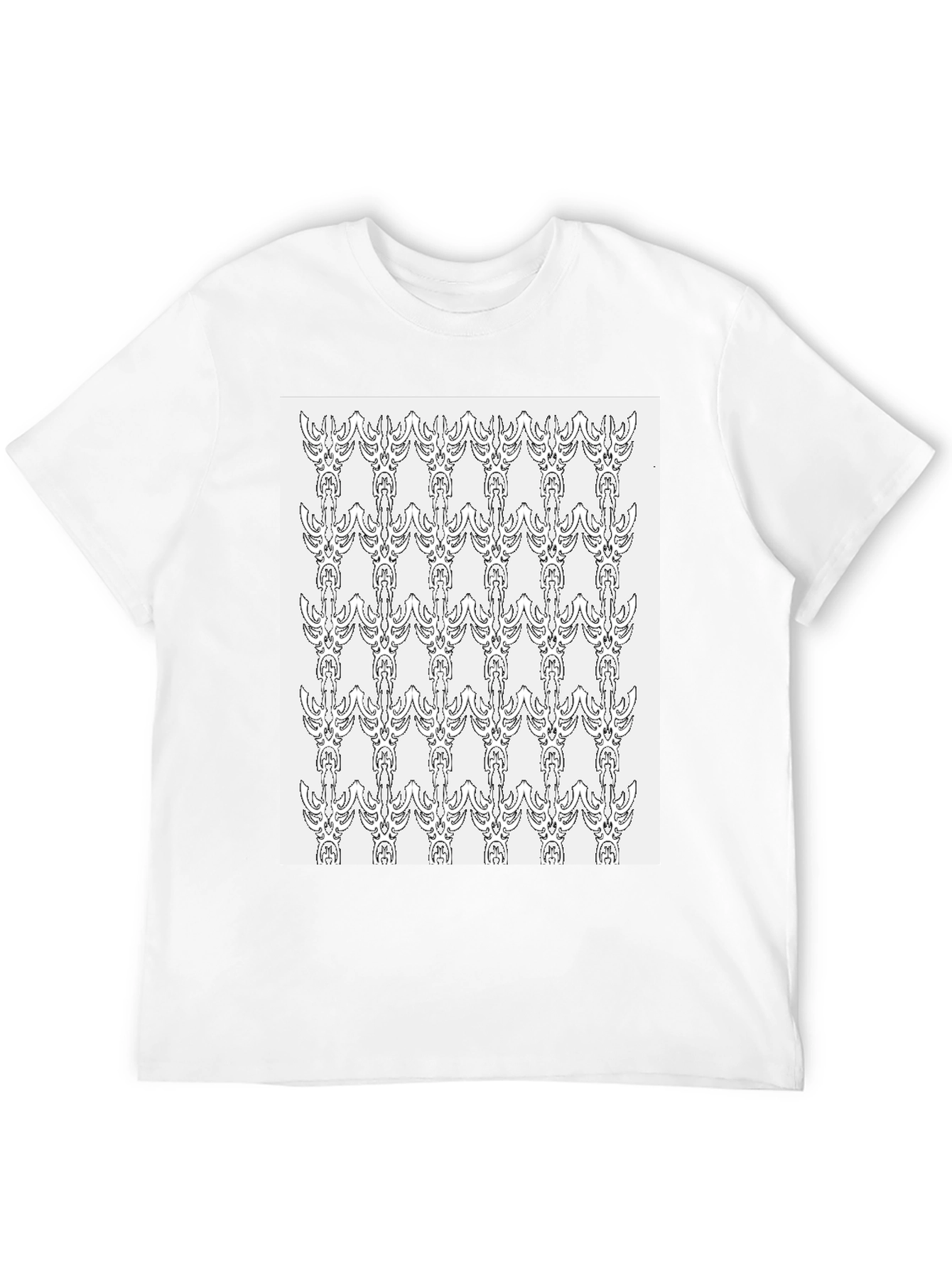 Patterned Graphic Tee - Modern Black T-Shirt