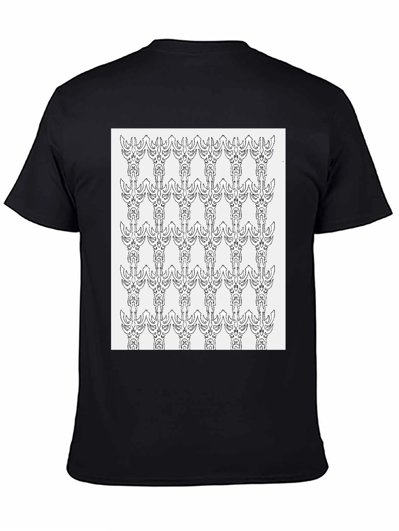 Patterned Graphic Tee - Modern Black T-Shirt