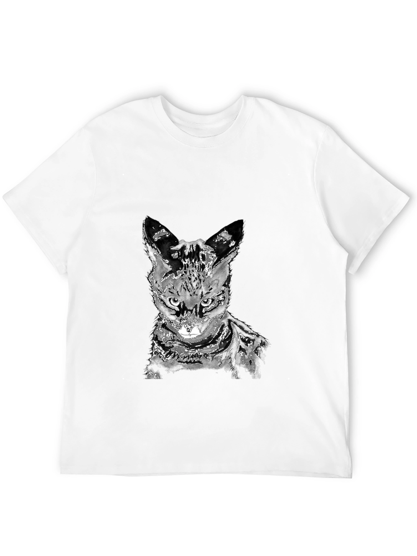 Abstract Cat Graphic Tee - Unisex Black T-Shirt