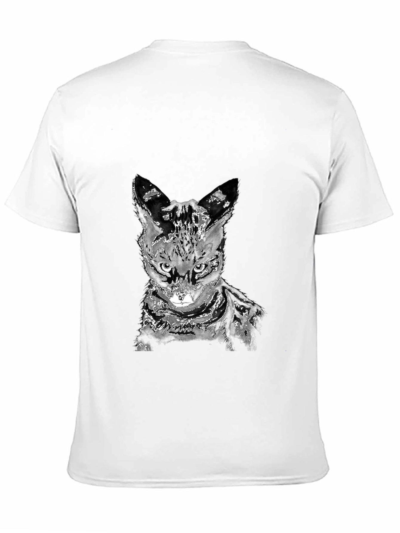 Abstract Cat Graphic Tee - Unisex Black T-Shirt