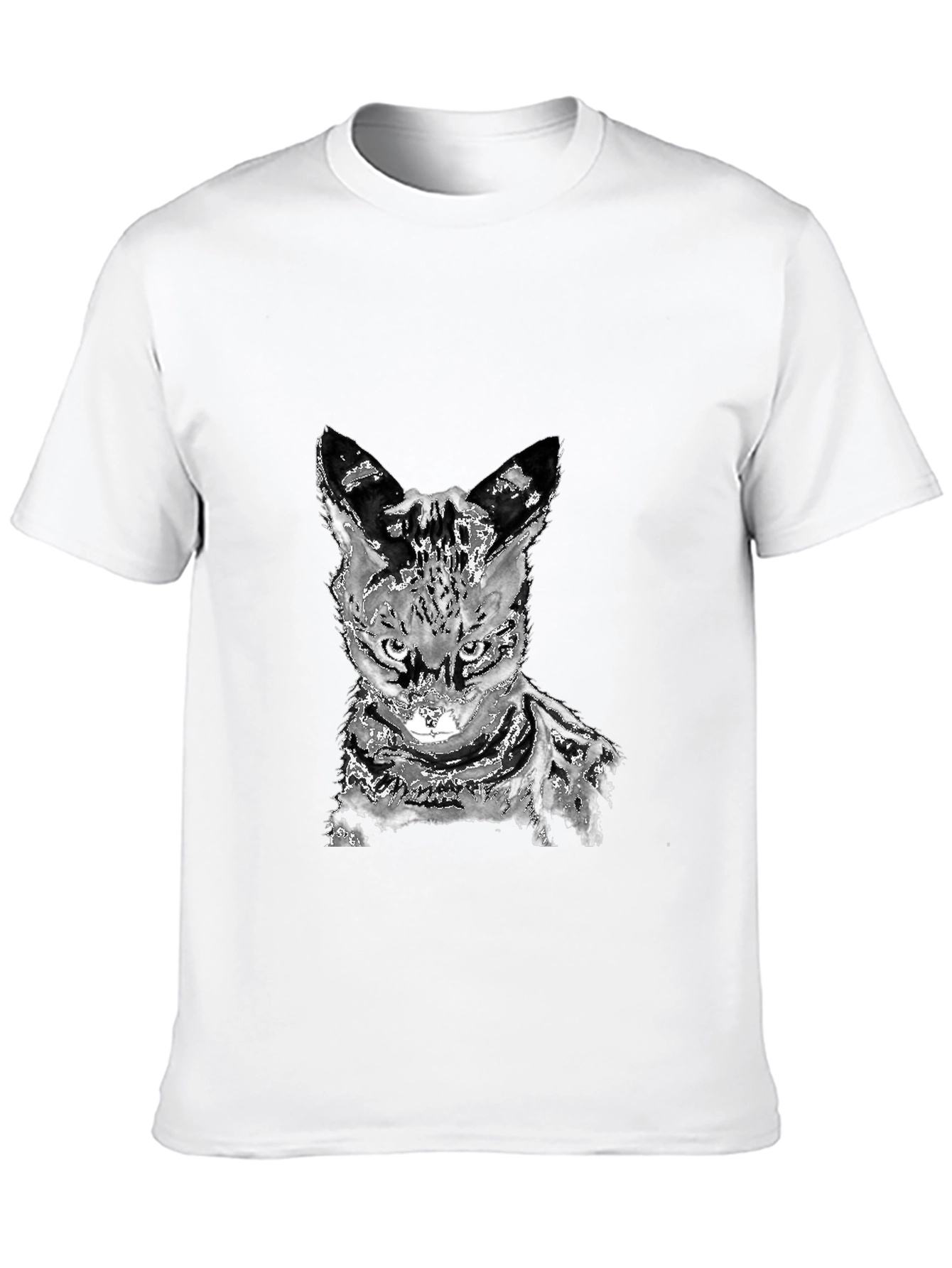 Abstract Cat Graphic Tee - Unisex Black T-Shirt