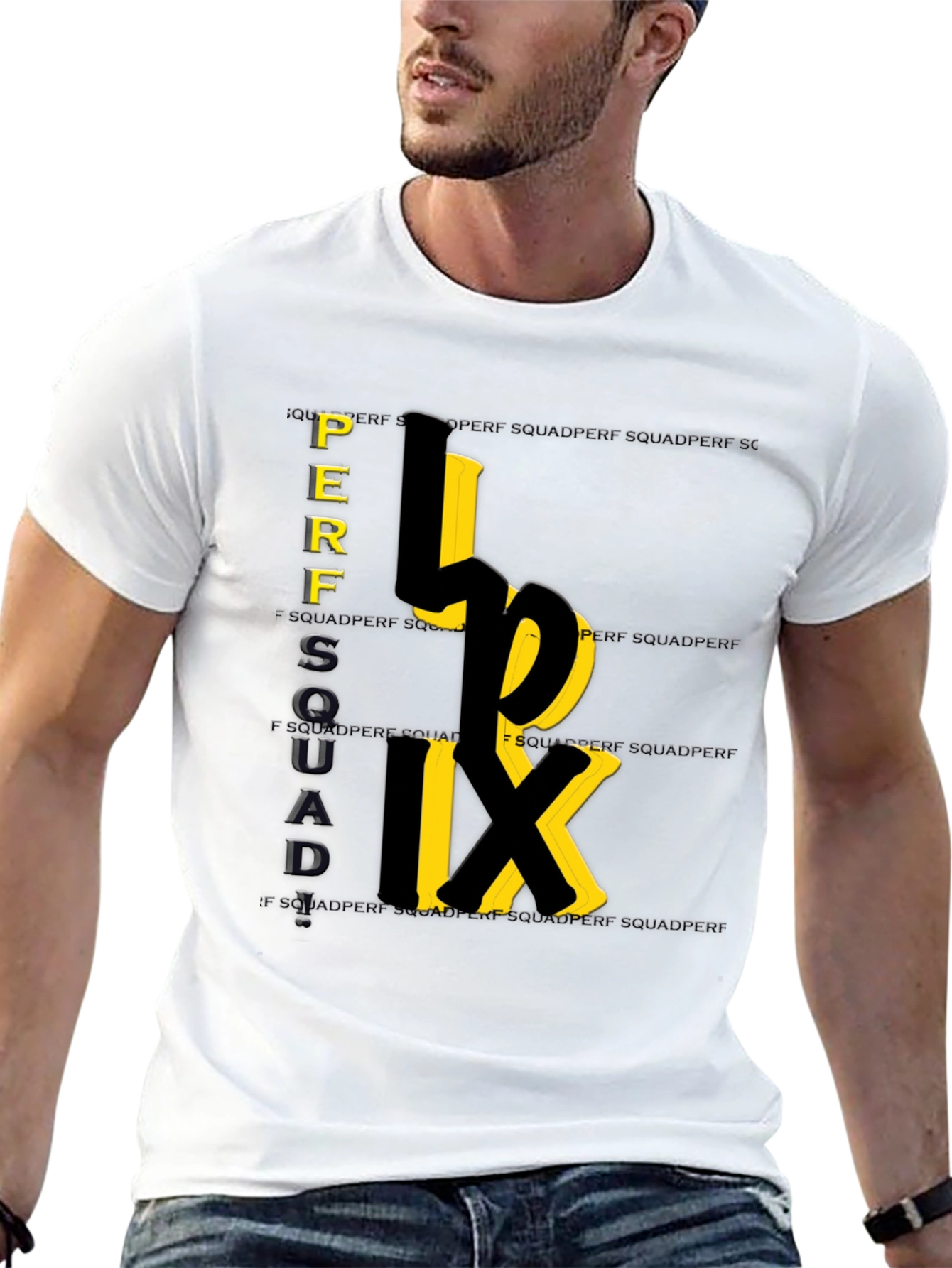 Perf Squad Tee: Bold Graphic Print Crewneck