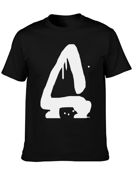 Abstract White Graffiti Style A Black T-Shirt