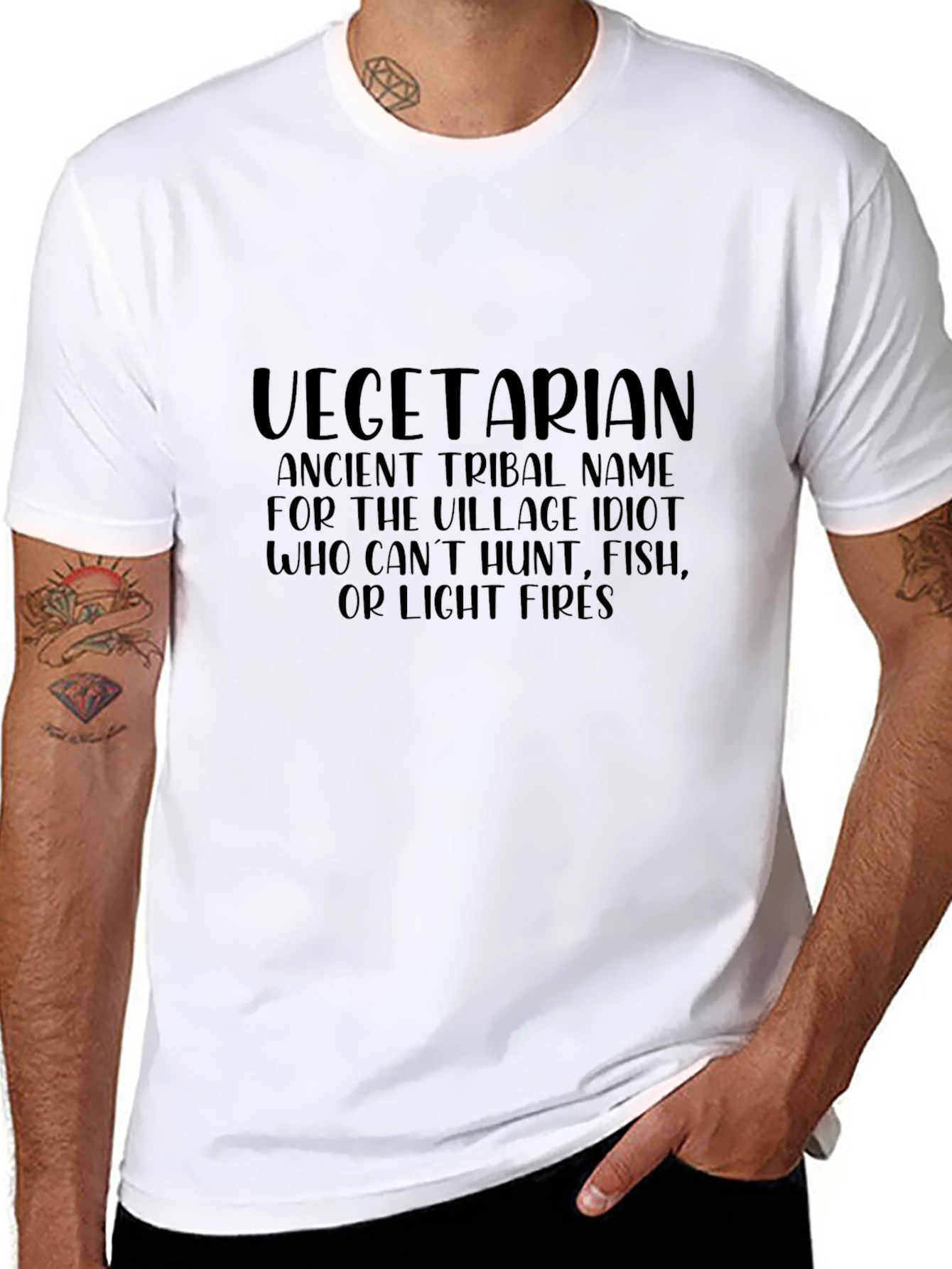 Vegetarian Tribal Name T-Shirt Funny Novelty Tee
