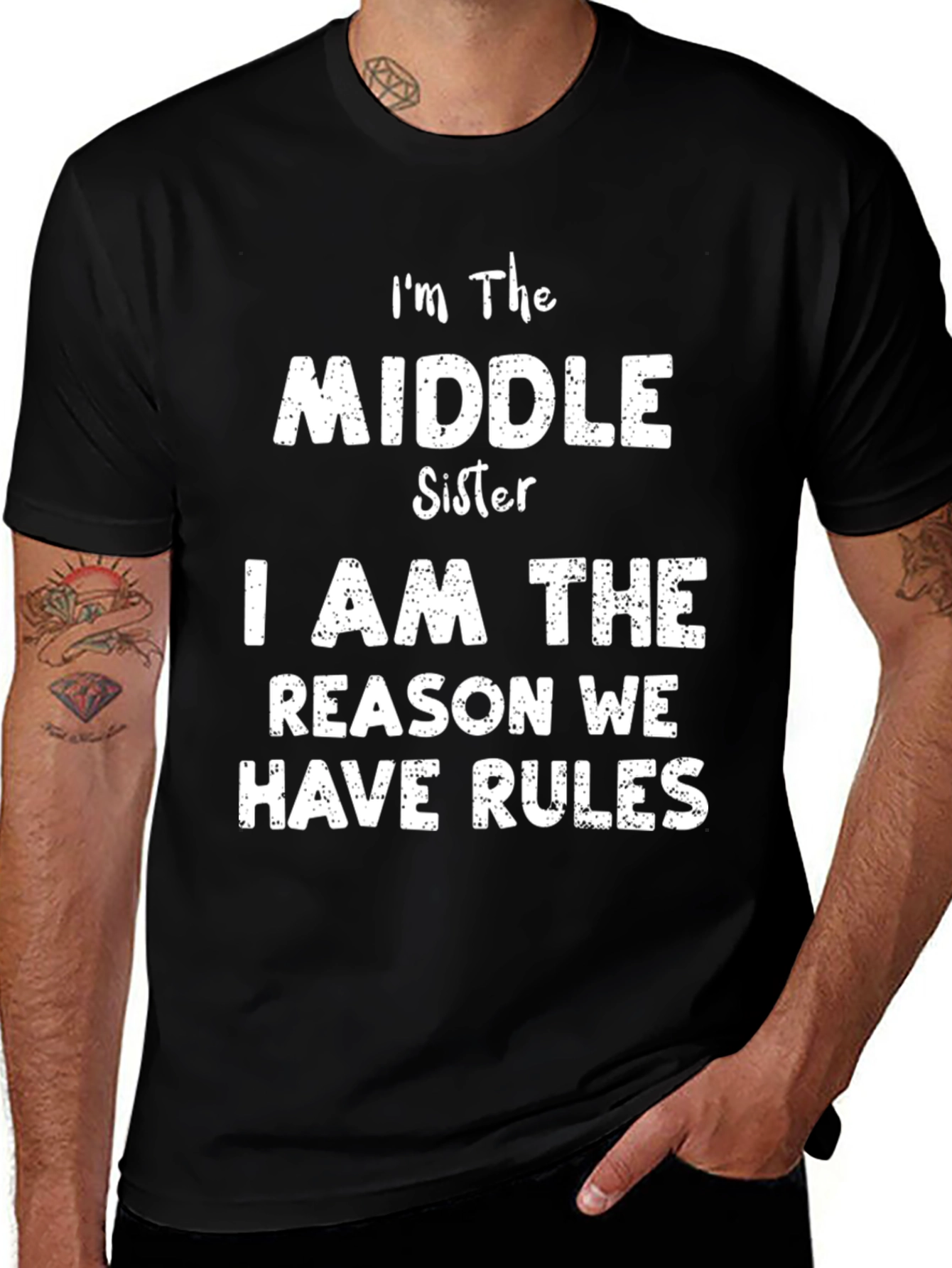 Middle Sister T-Shirt - Funny Sister Rules Tee