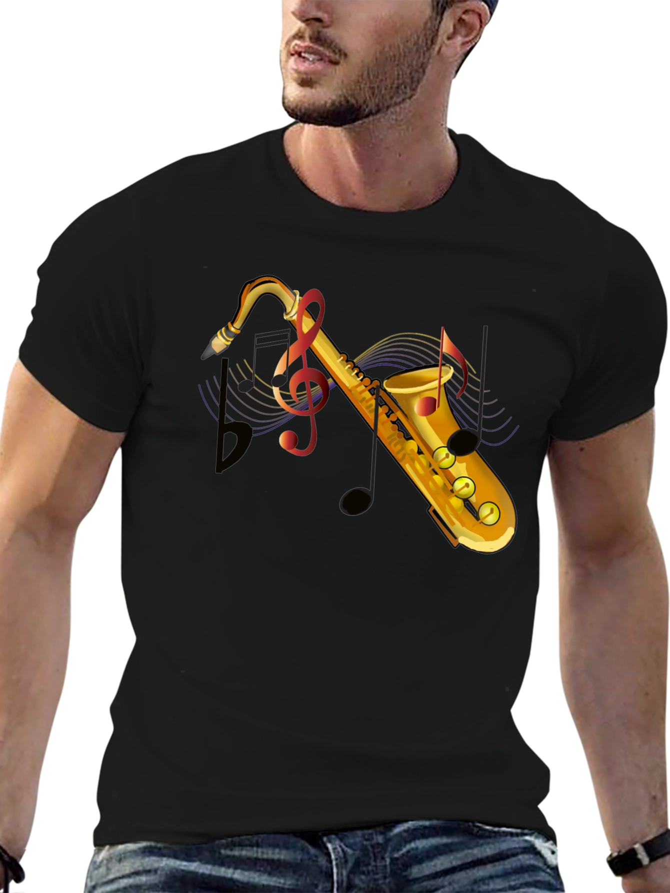 Saxophone Music T-Shirt - Stylish Musician Tee