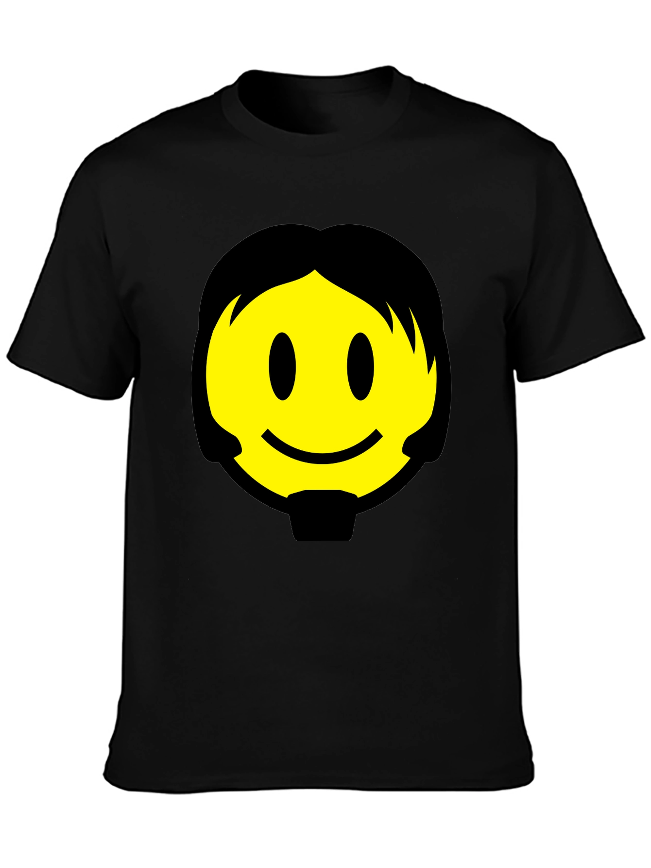 Smiley Face Graphic Black T-Shirt