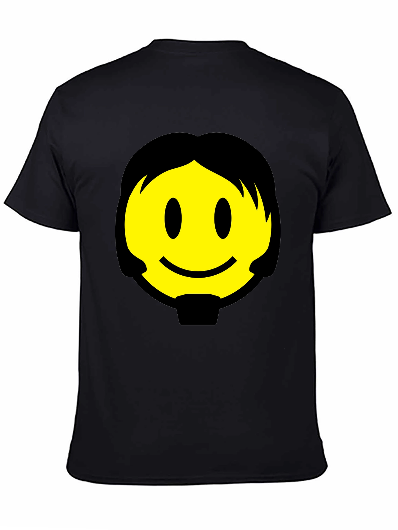 Smiley Face Graphic Black T-Shirt