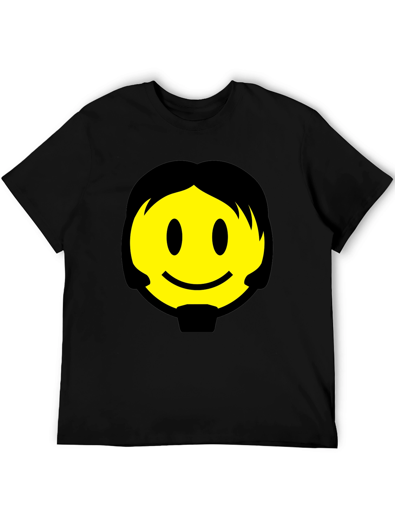 Smiley Face Graphic Black T-Shirt