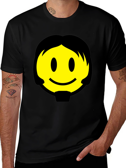 Smiley Face Graphic Black T-Shirt