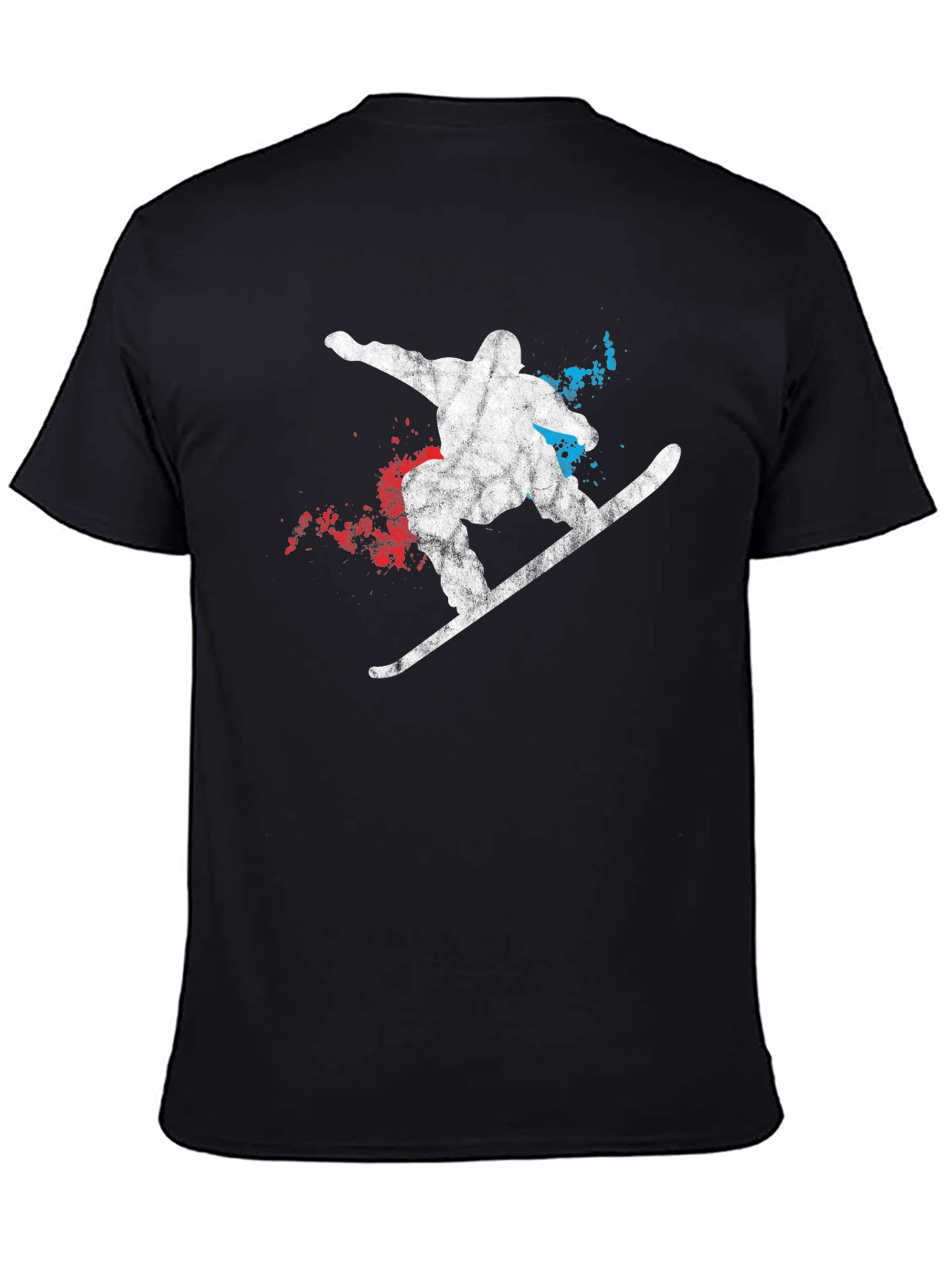 Snowboarder Graphic Tee - Mens Black Cotton T-Shirt