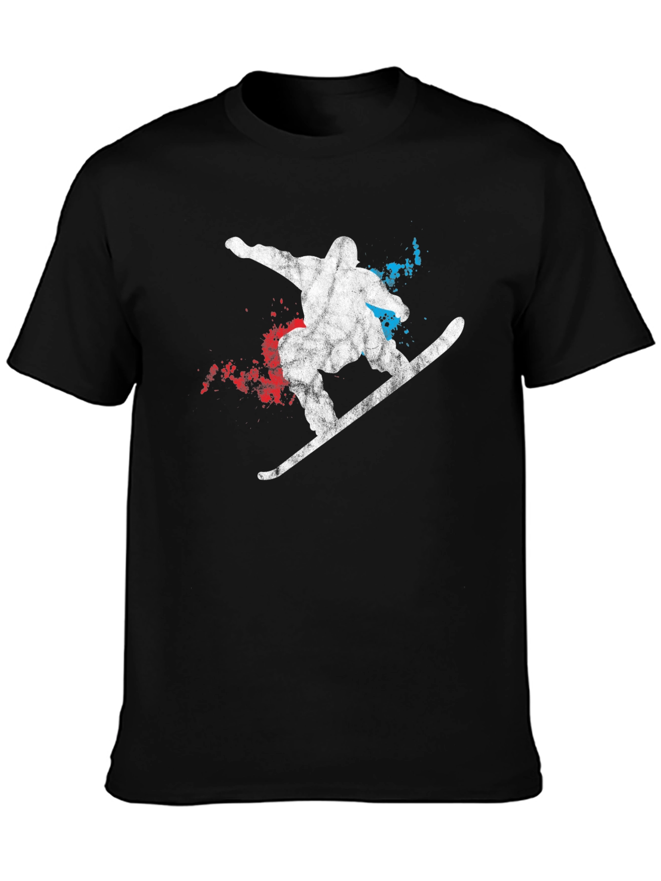 Snowboarder Graphic Tee - Mens Black Cotton T-Shirt