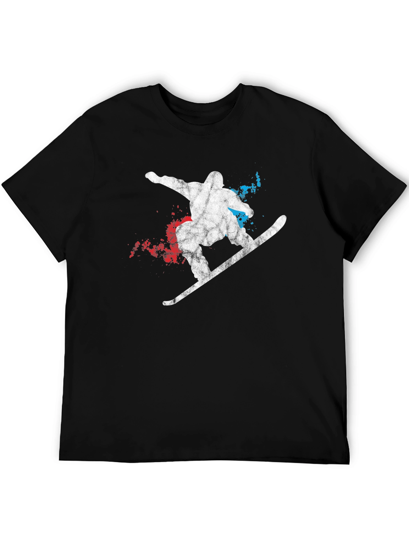 Snowboarder Graphic Tee - Mens Black Cotton T-Shirt