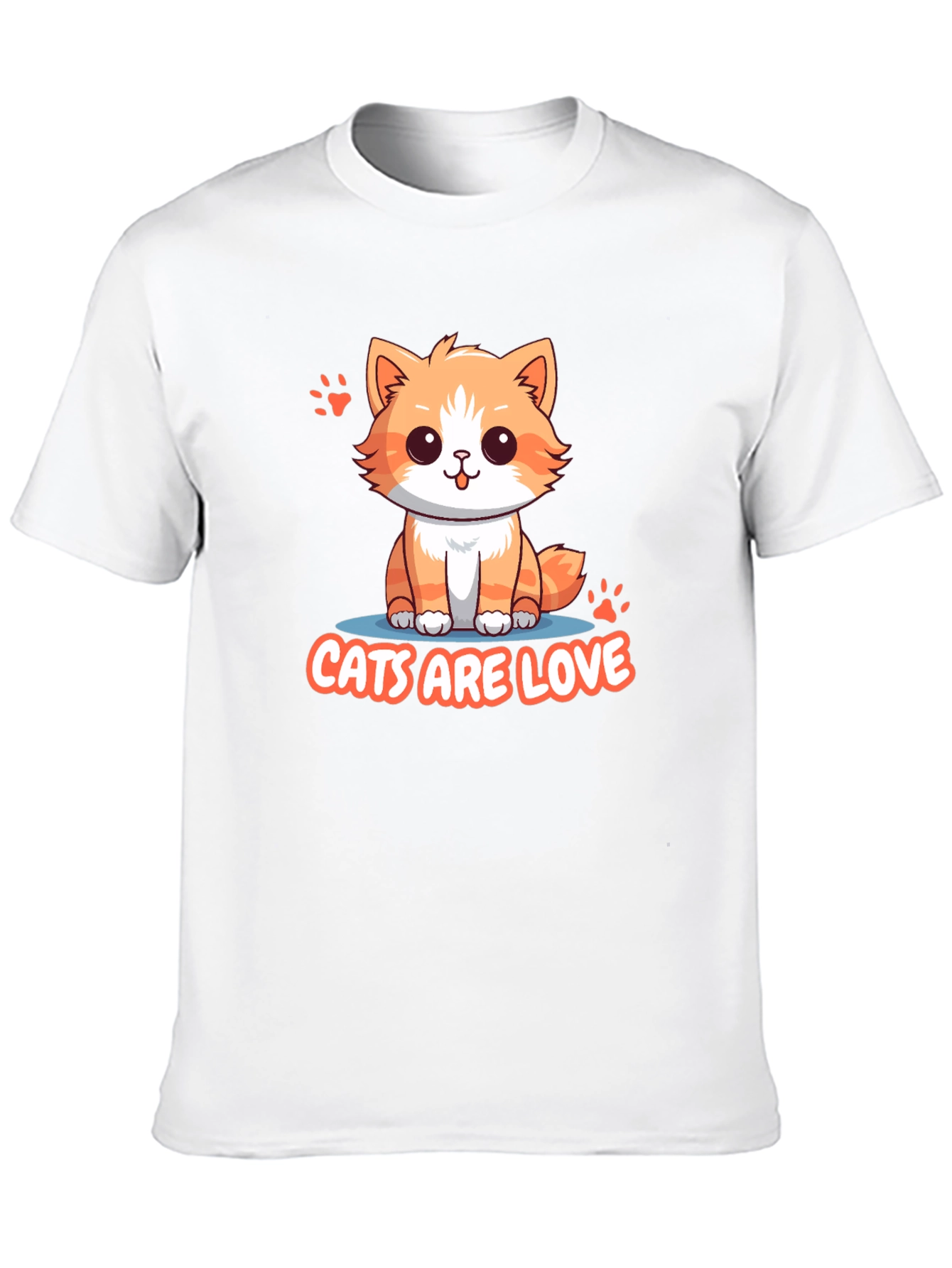 Cute Cats Are Love Black T-Shirt