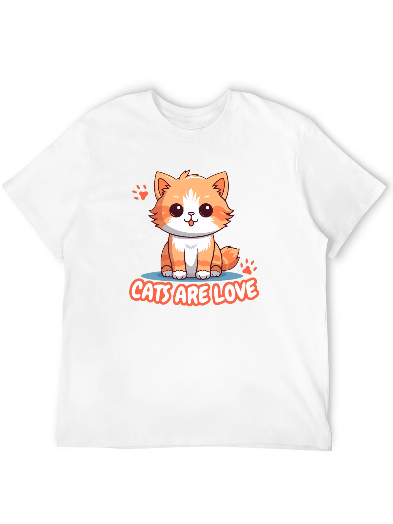 Cute Cats Are Love Black T-Shirt