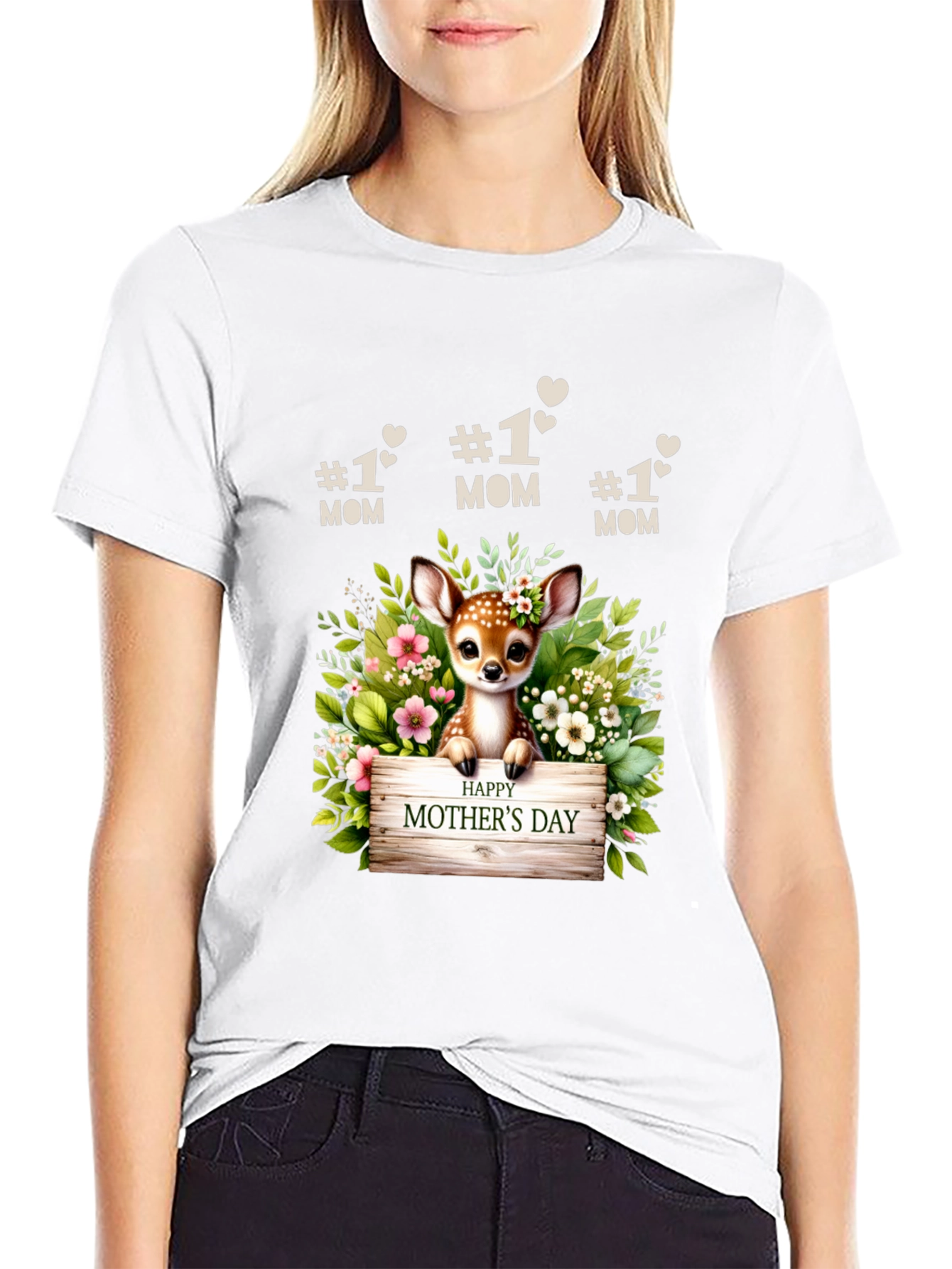Deer Mothers Day T-Shirt - #1 Mom