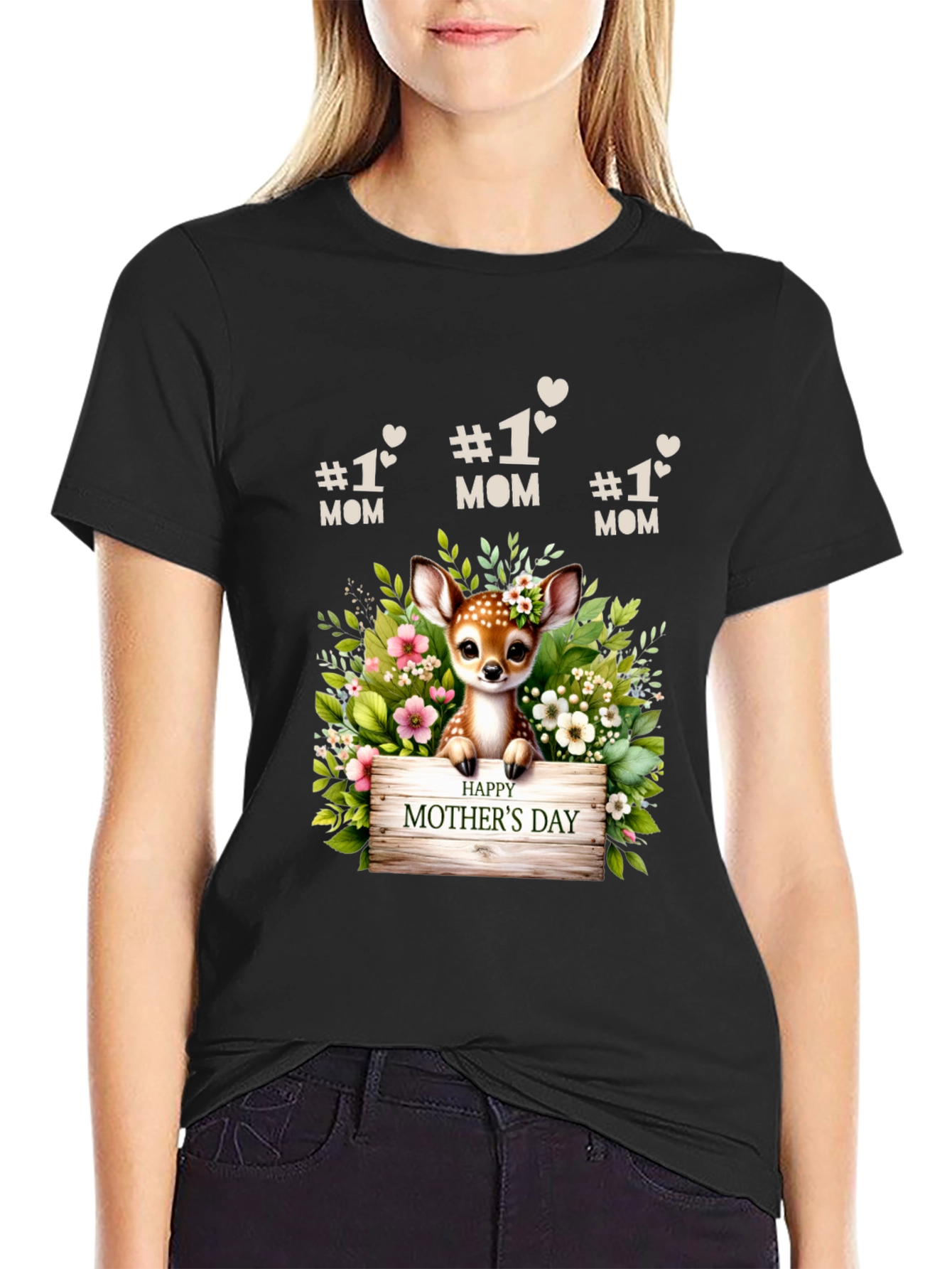 Deer Mothers Day T-Shirt - #1 Mom