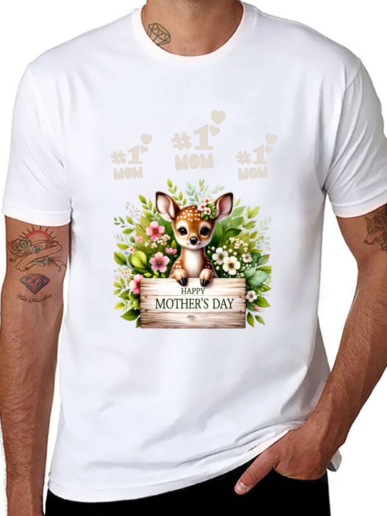 Deer Mothers Day T-Shirt - #1 Mom