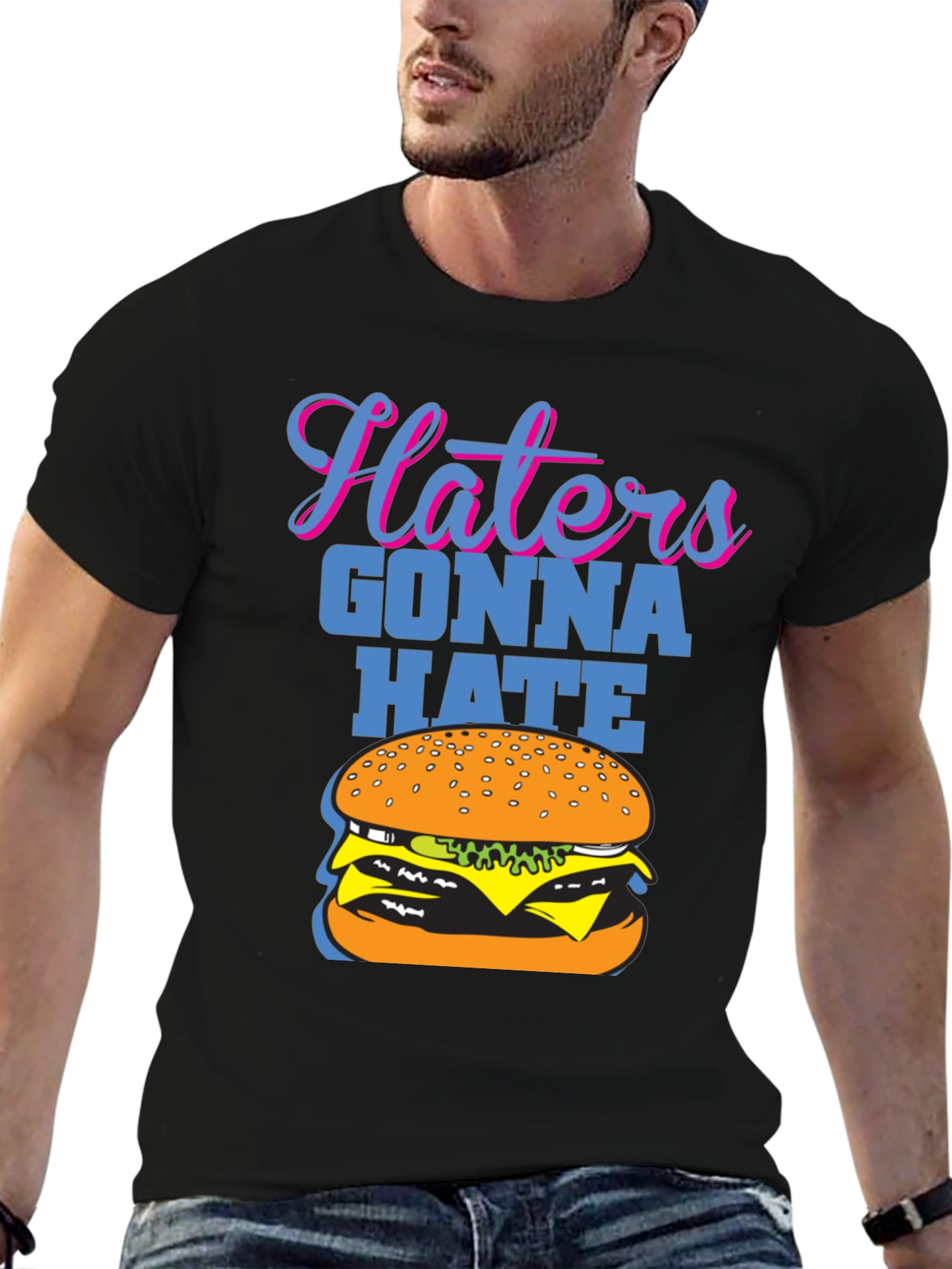 Haters Gonna Hate Burger Graphic T-Shirt
