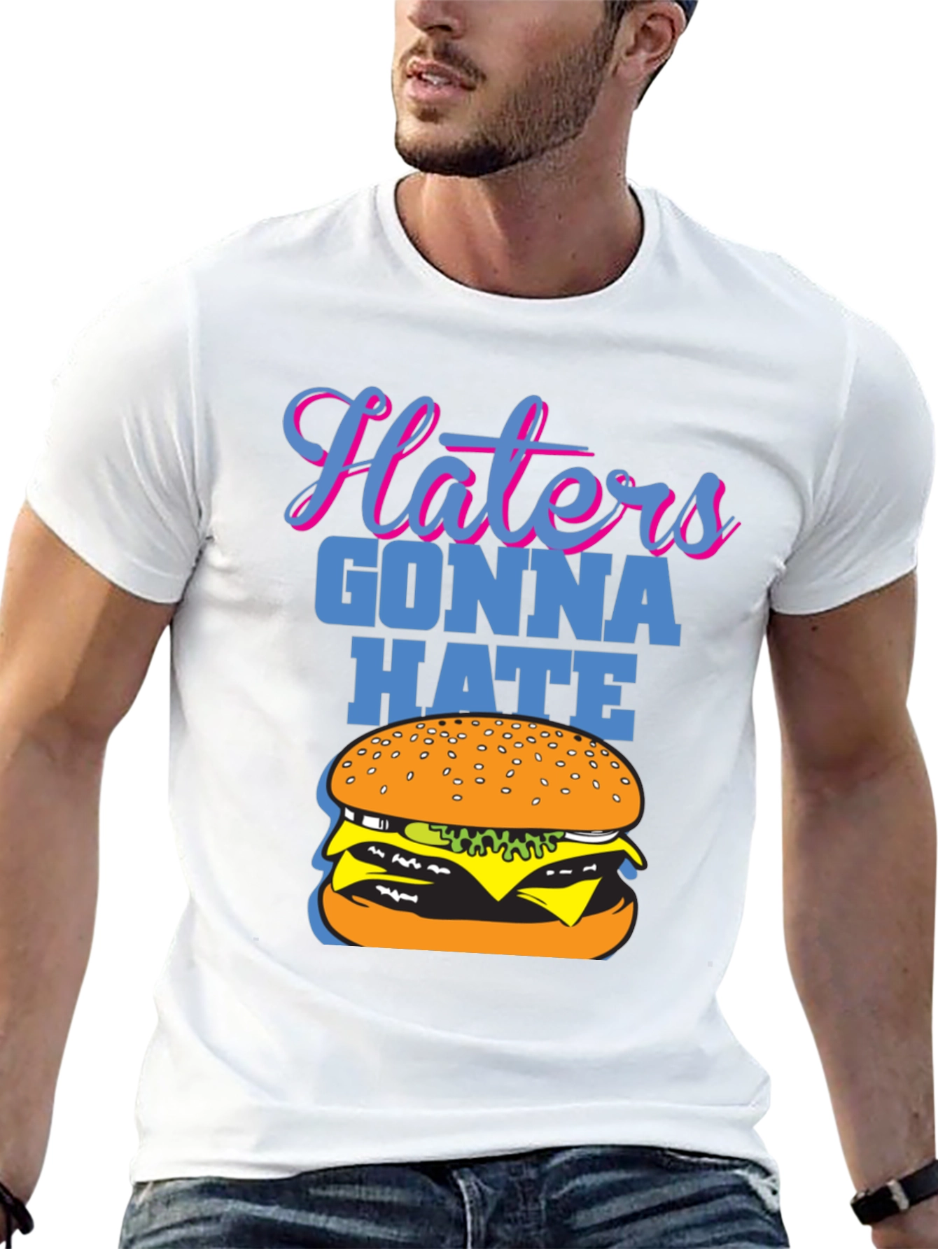 Haters Gonna Hate Burger Graphic T-Shirt