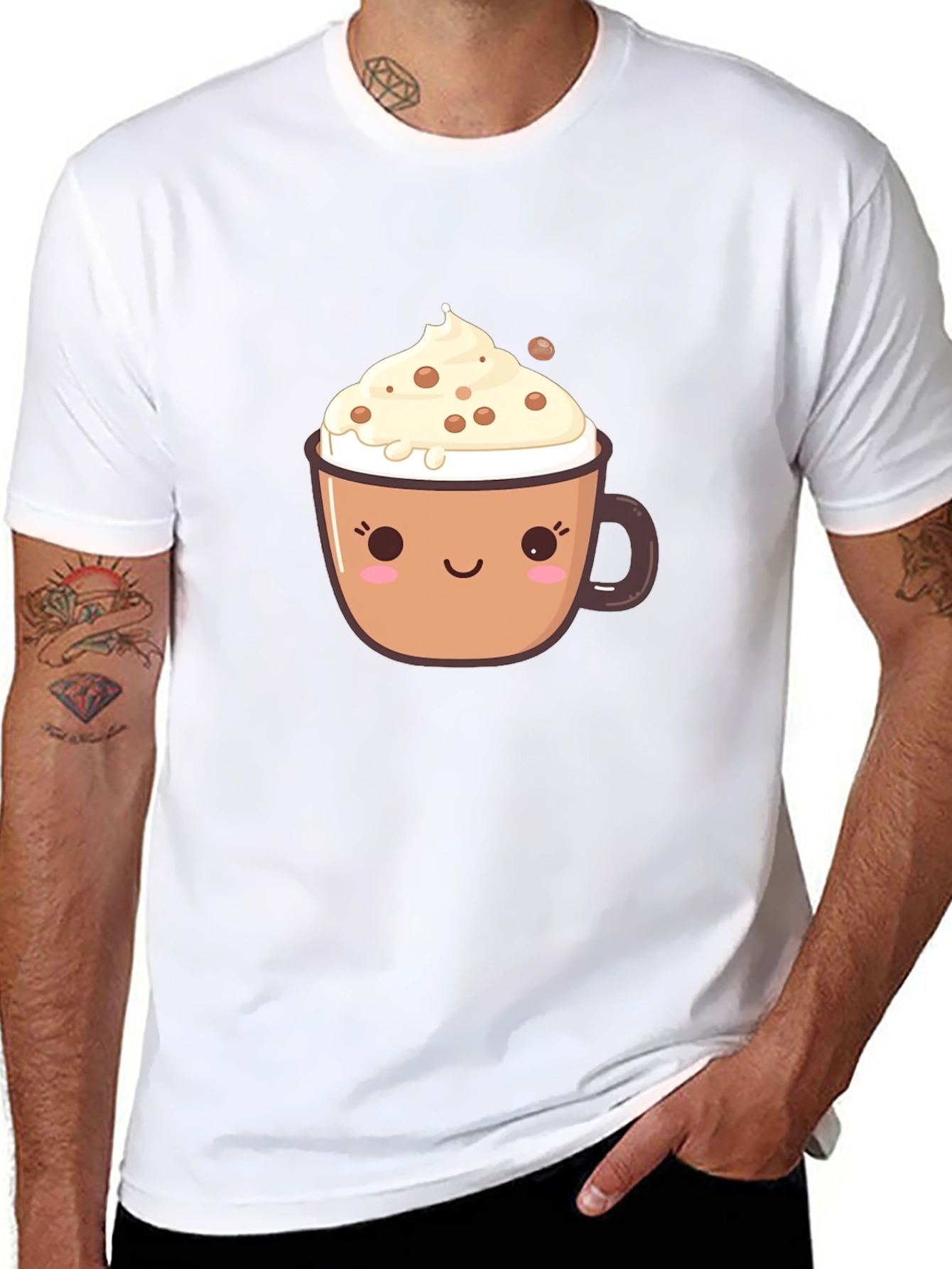 Cute Coffee Cup Graphic T-Shirt