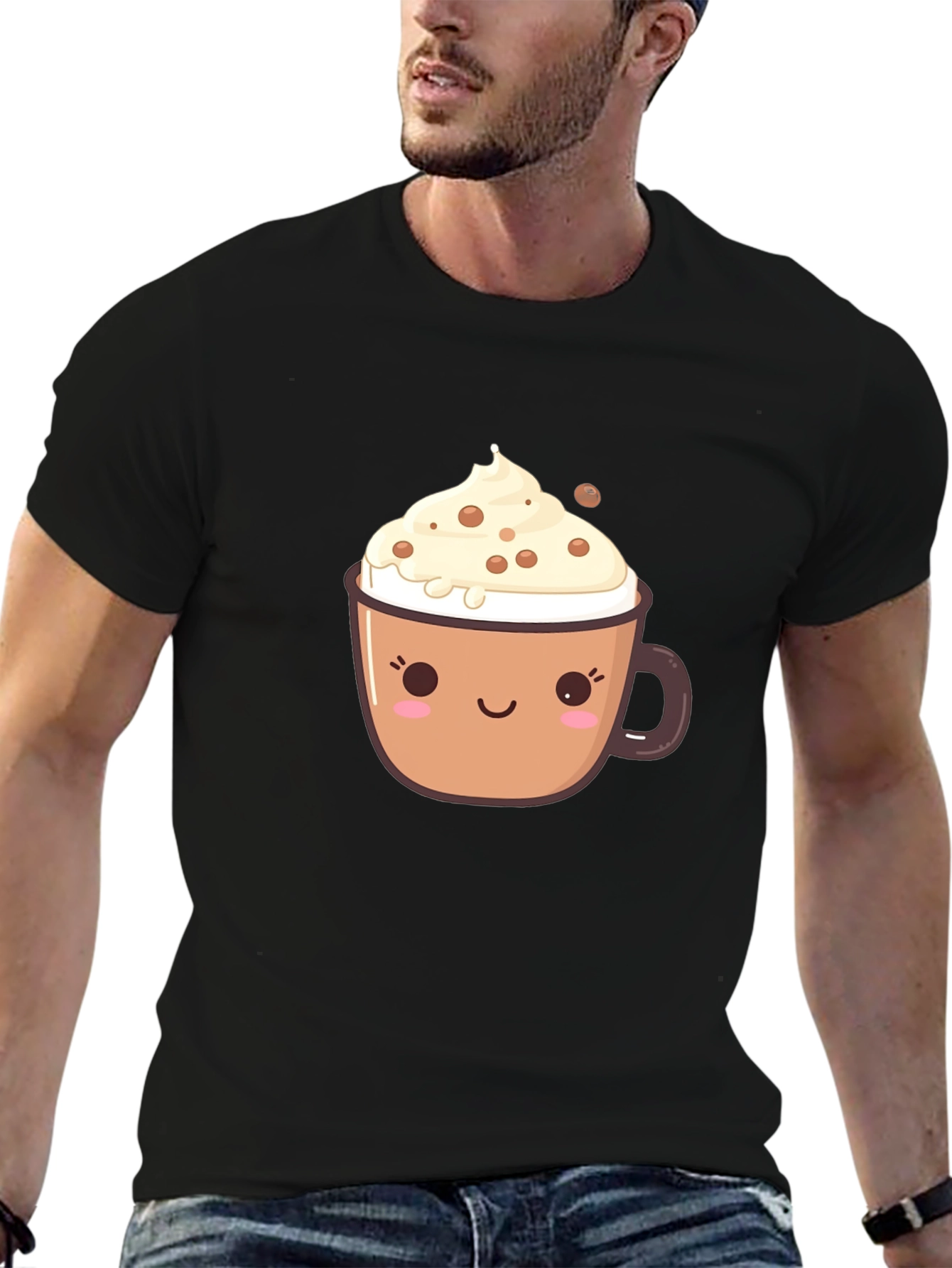 Cute Coffee Cup Graphic T-Shirt