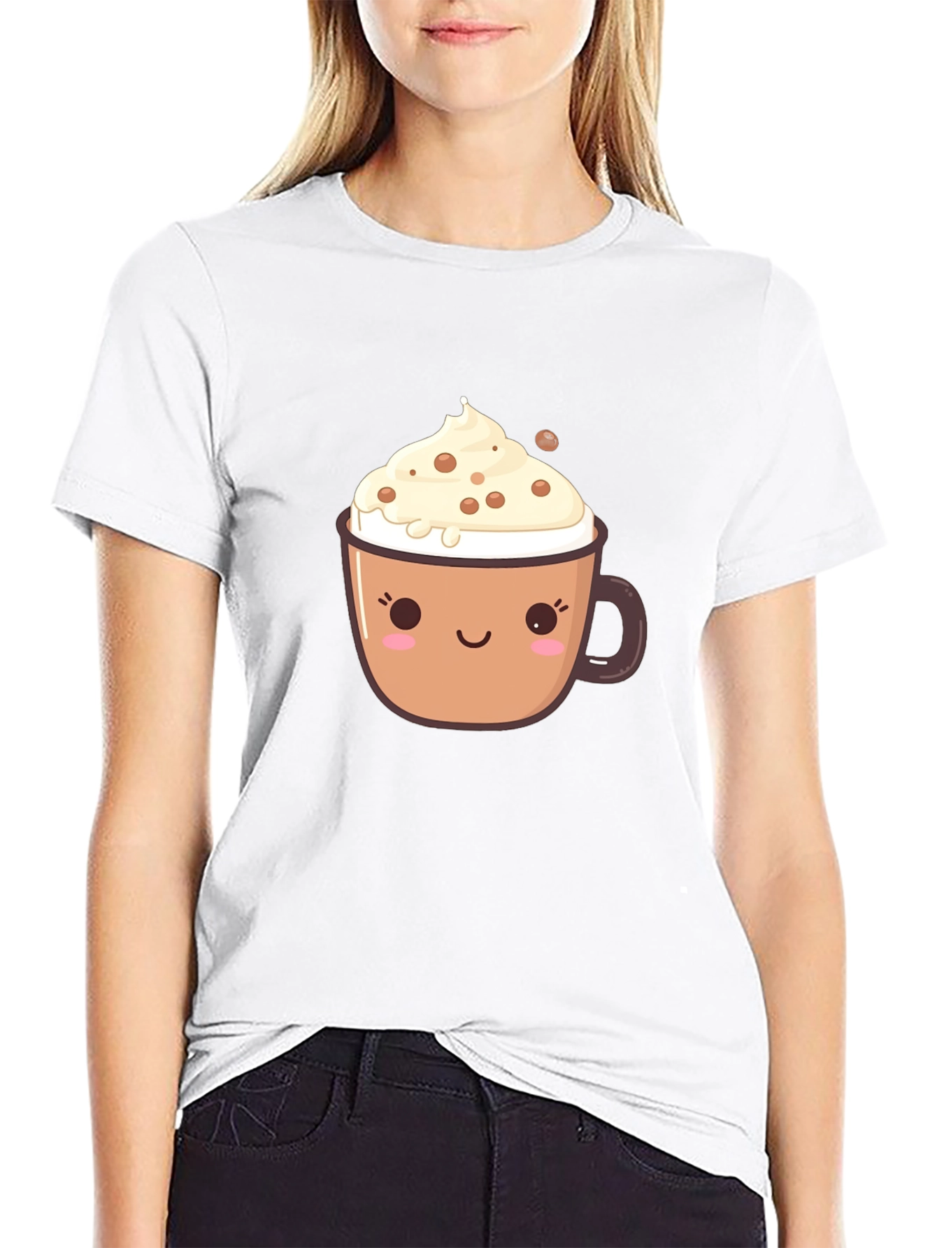 Cute Coffee Cup Graphic T-Shirt