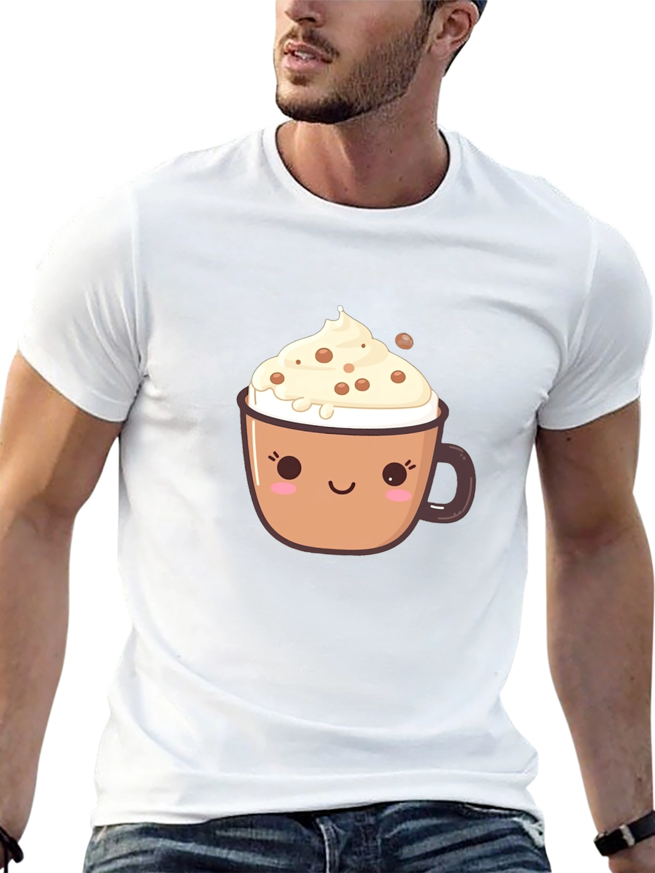 Cute Coffee Cup Graphic T-Shirt