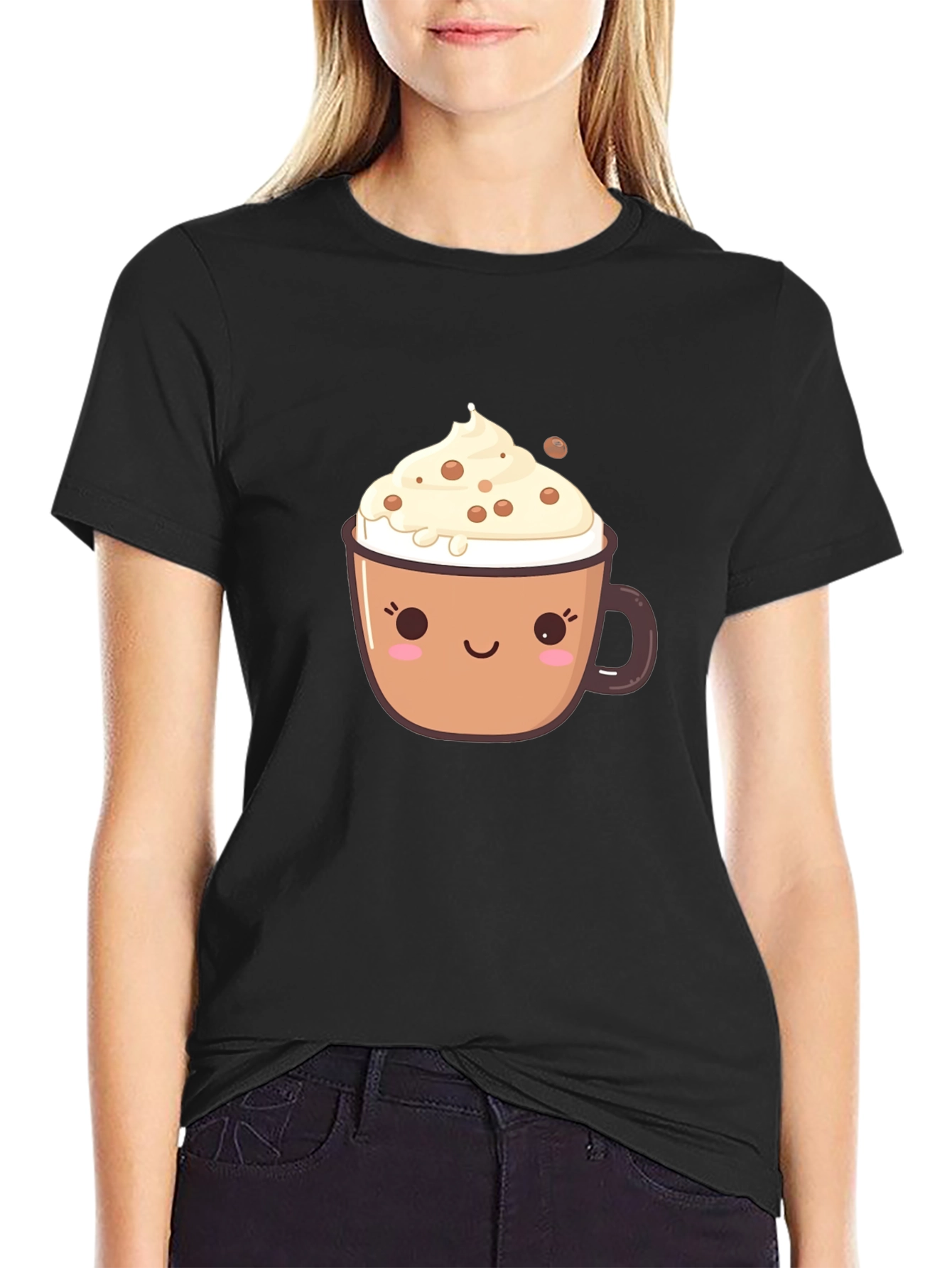 Cute Coffee Cup Graphic T-Shirt