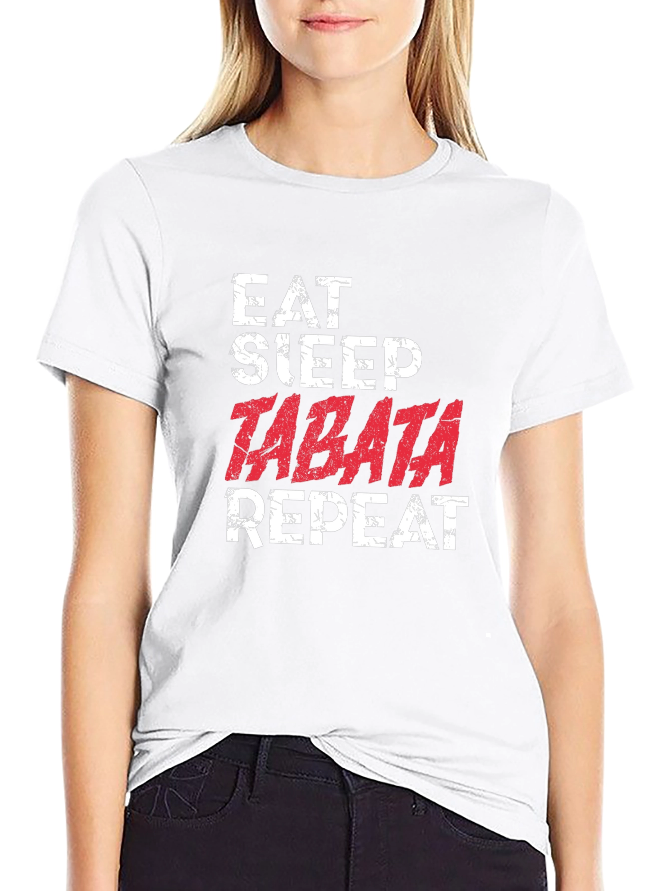 Eat Sleep Tabata Repeat Graphic T-Shirt