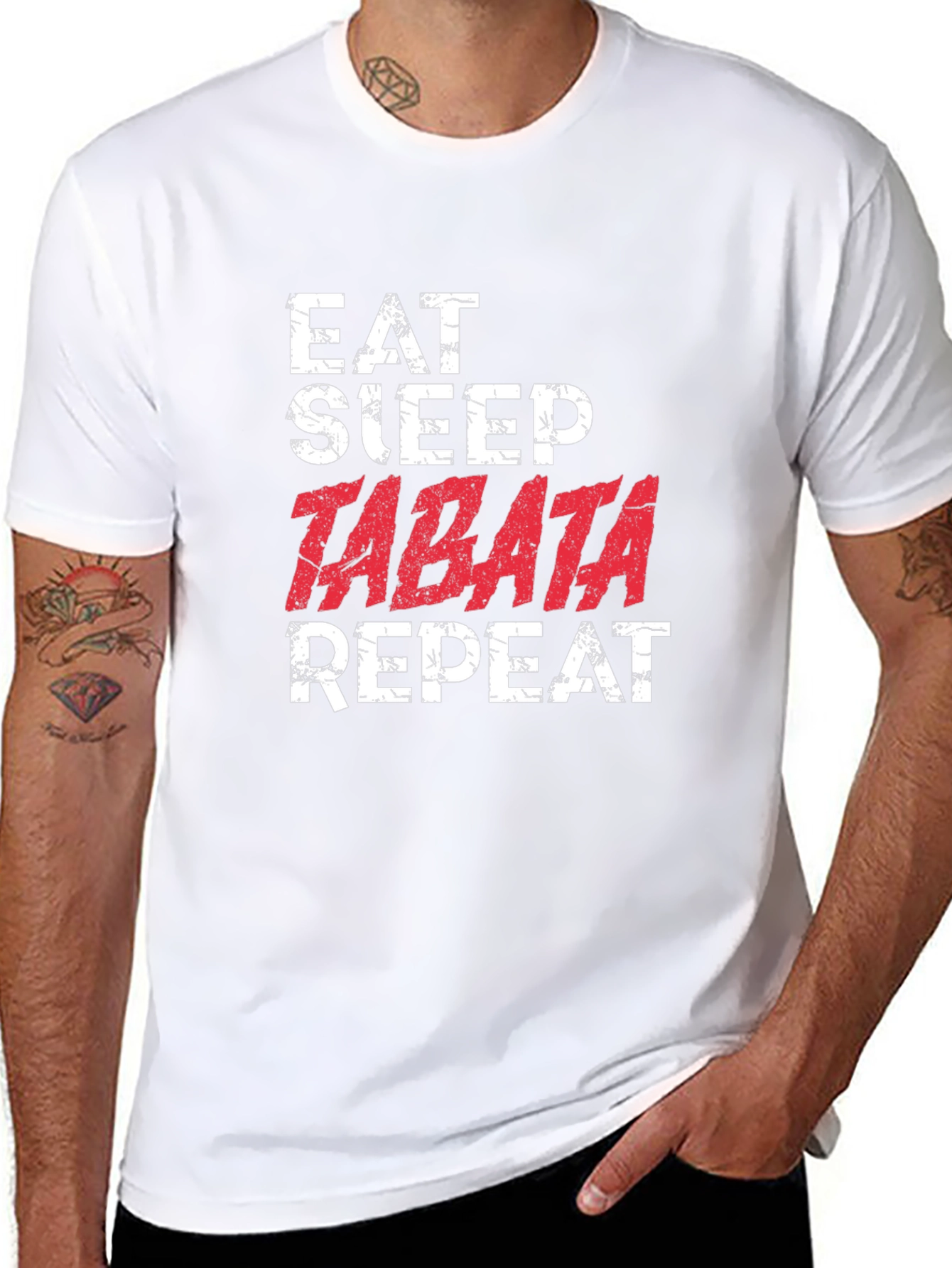 Eat Sleep Tabata Repeat Graphic T-Shirt